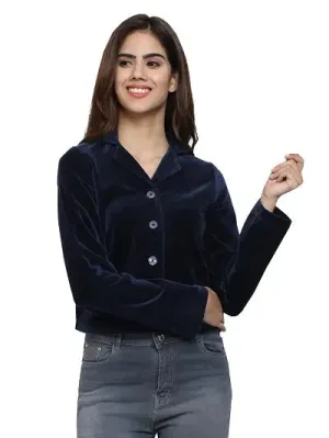 9 Impression Women Velvet Lapel Collar Jackets