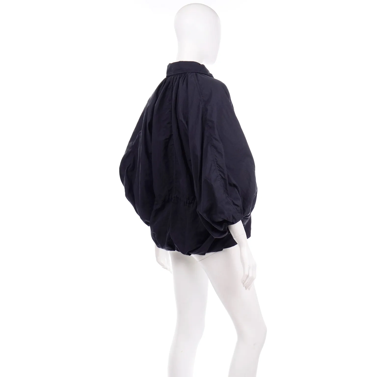 Alber Elbaz Lanvin Midnight Blue Drawstring Balloon Hem Jacket