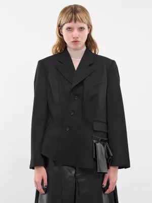 Asymmetric Paneled Blazer (GN-J010-051-BLACK)