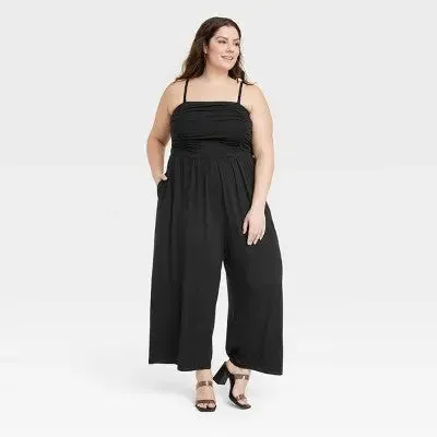 Ava & Viv Women's Strapless Bandeau Jumpsuit Off-The-Shoulder