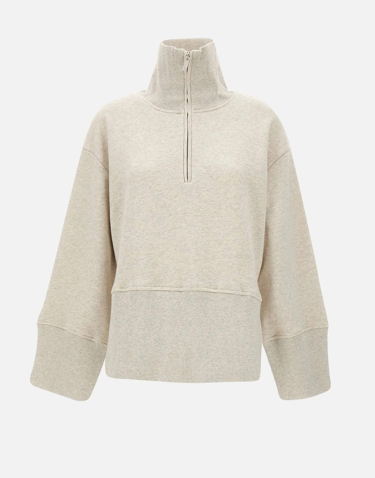 Beige Cotton Viscose Oversized Sweatshirt