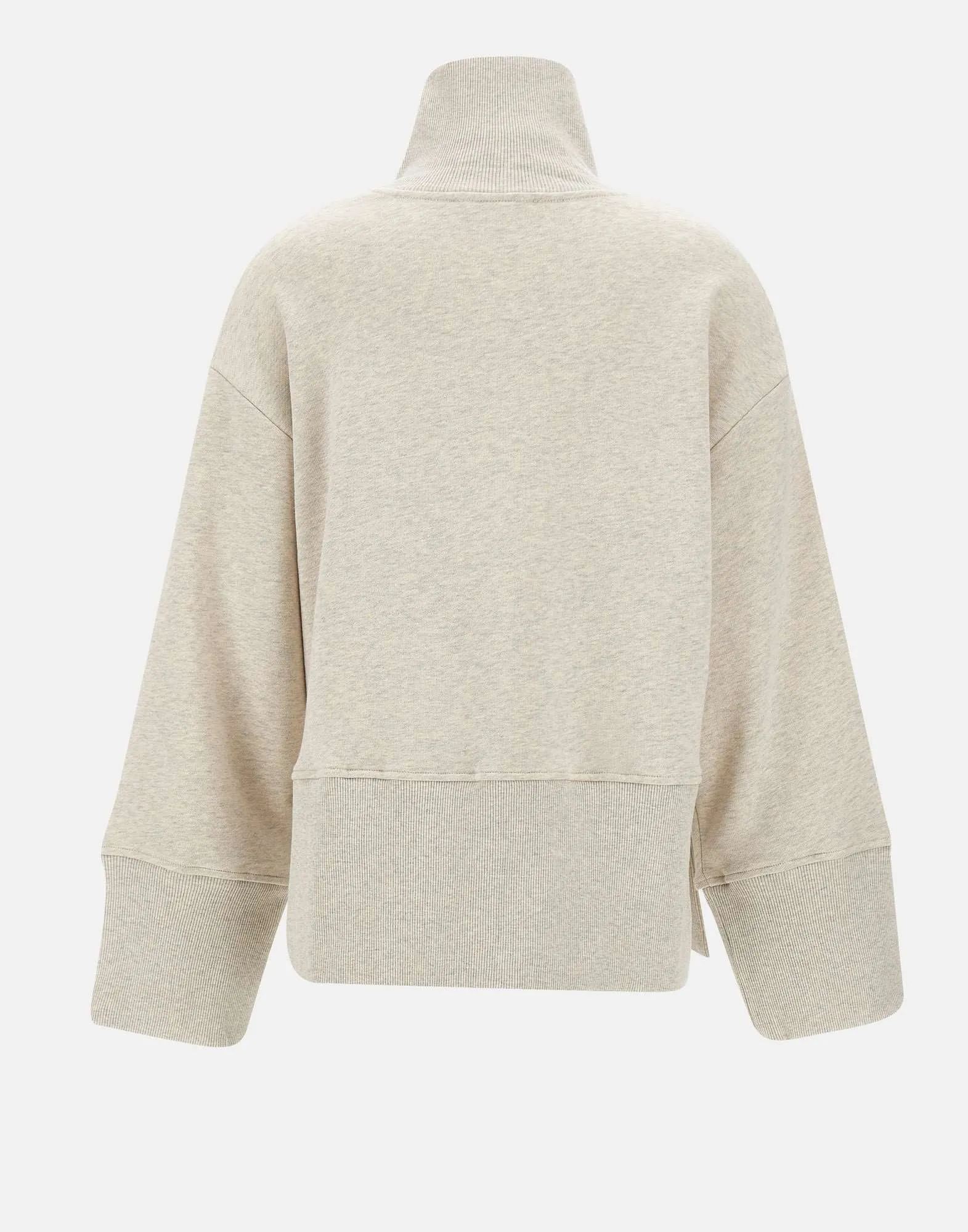 Beige Cotton Viscose Oversized Sweatshirt