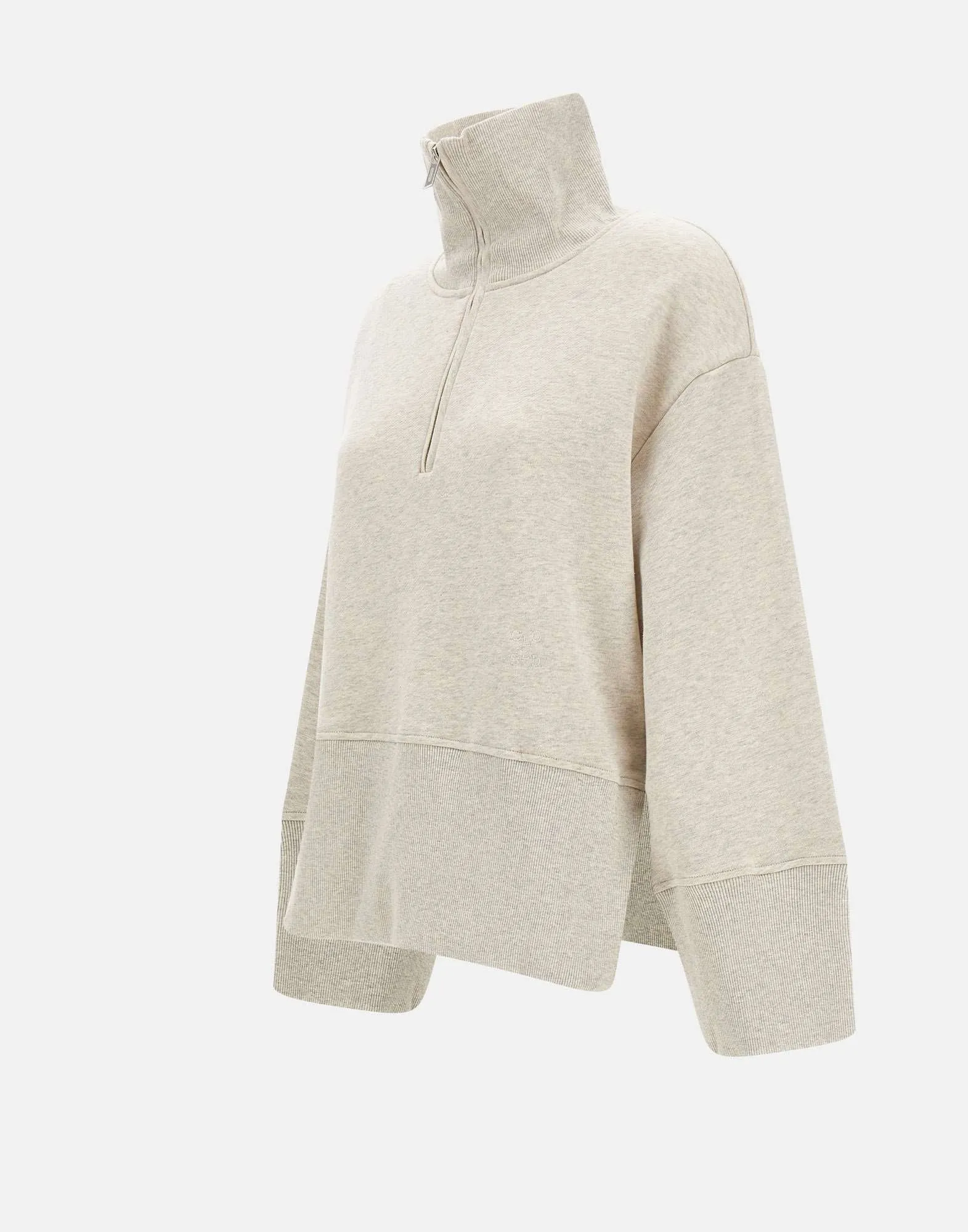 Beige Cotton Viscose Oversized Sweatshirt