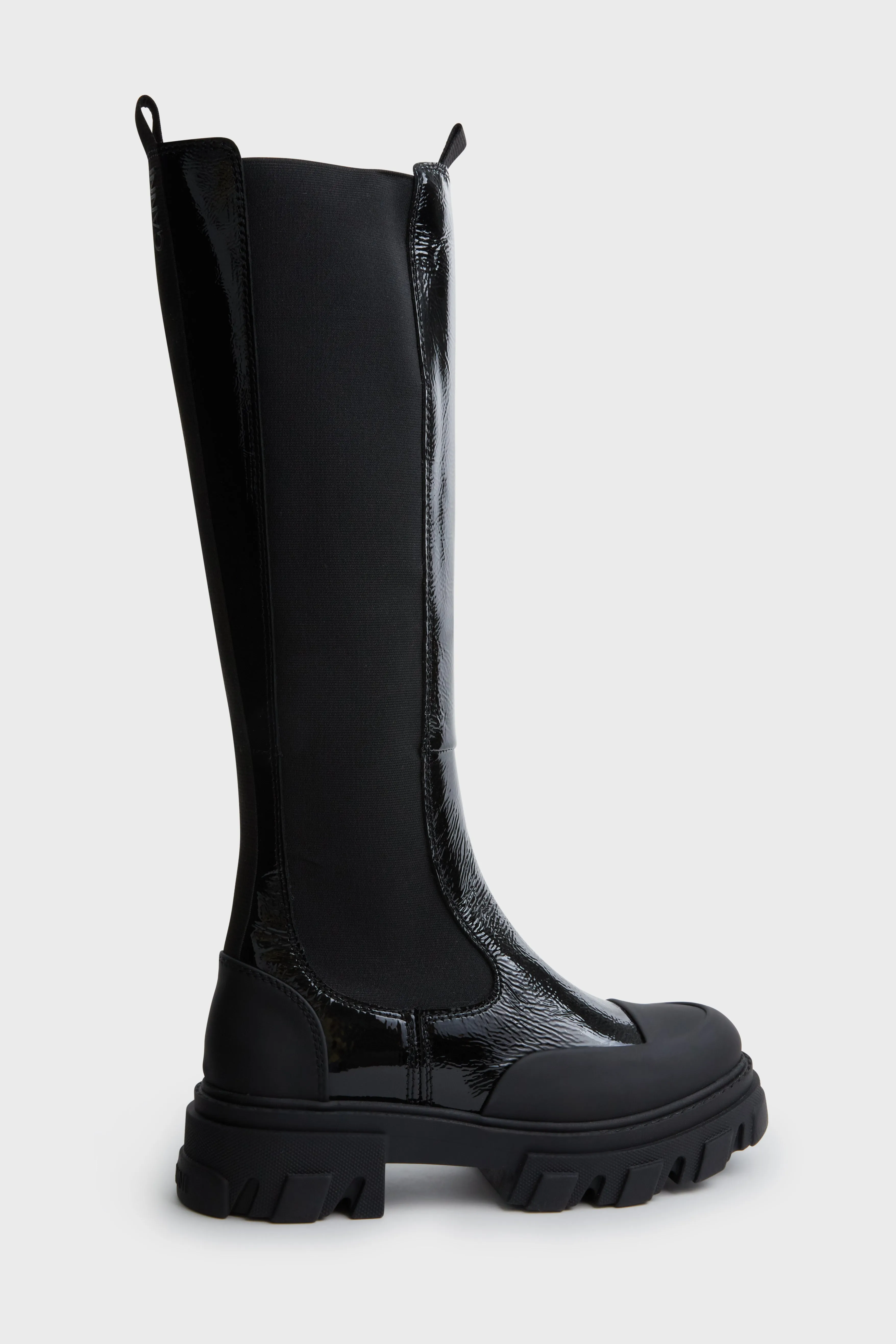 Black Cleated High Chelsea Boot