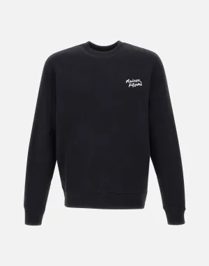 Black Cotton Crew Neck Sweatshirt