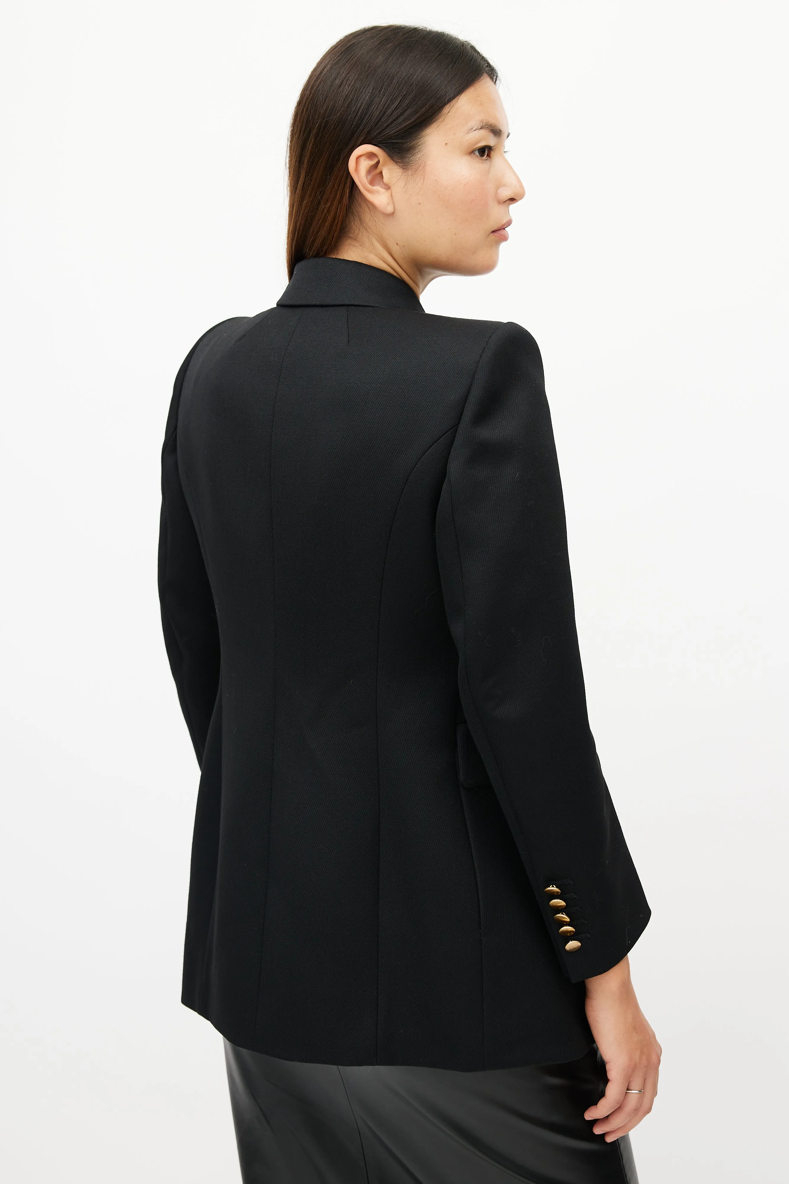 Black Hourglass Wool Blazer