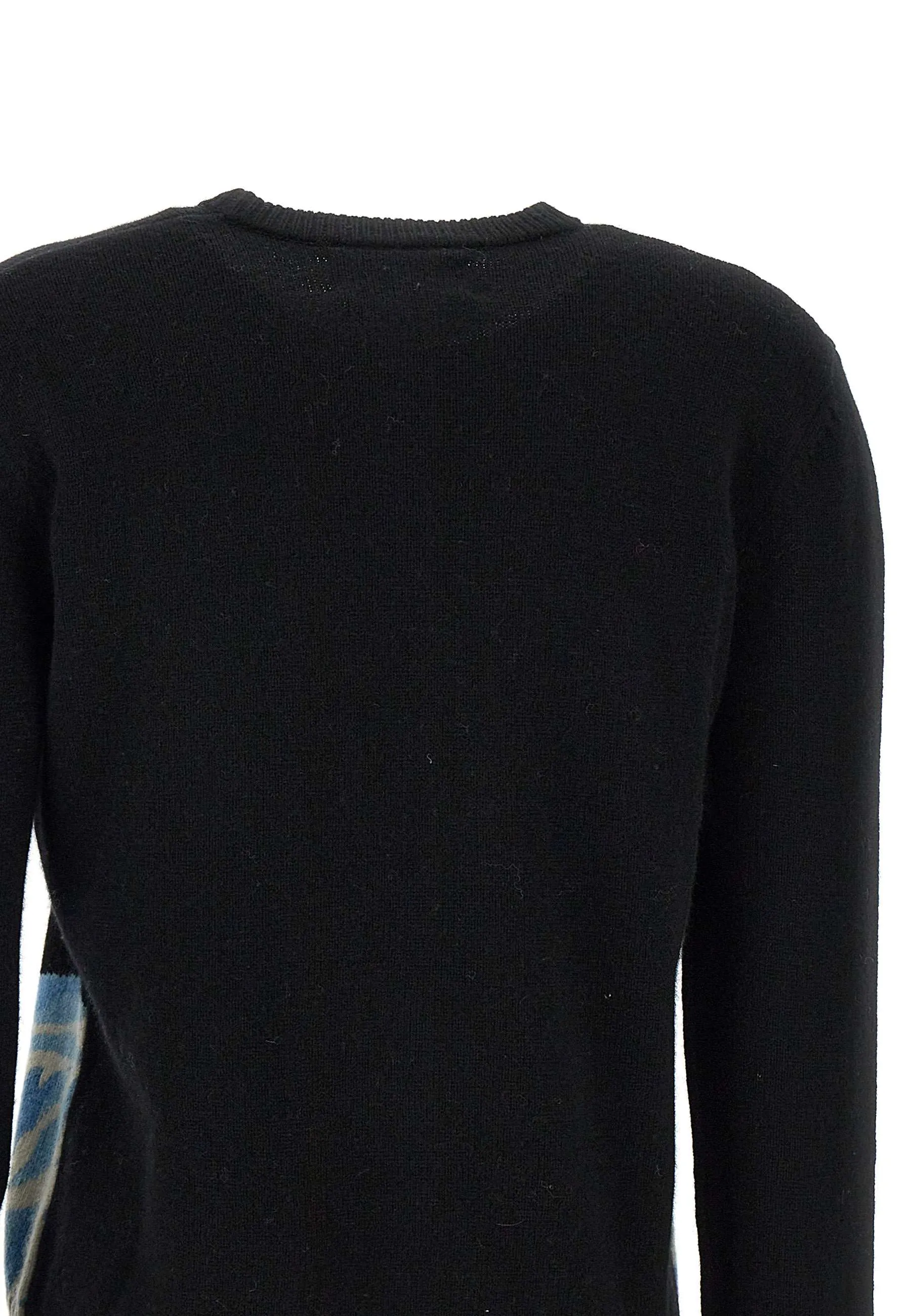 Black Wool and Cashmere Sweater with Embroidery