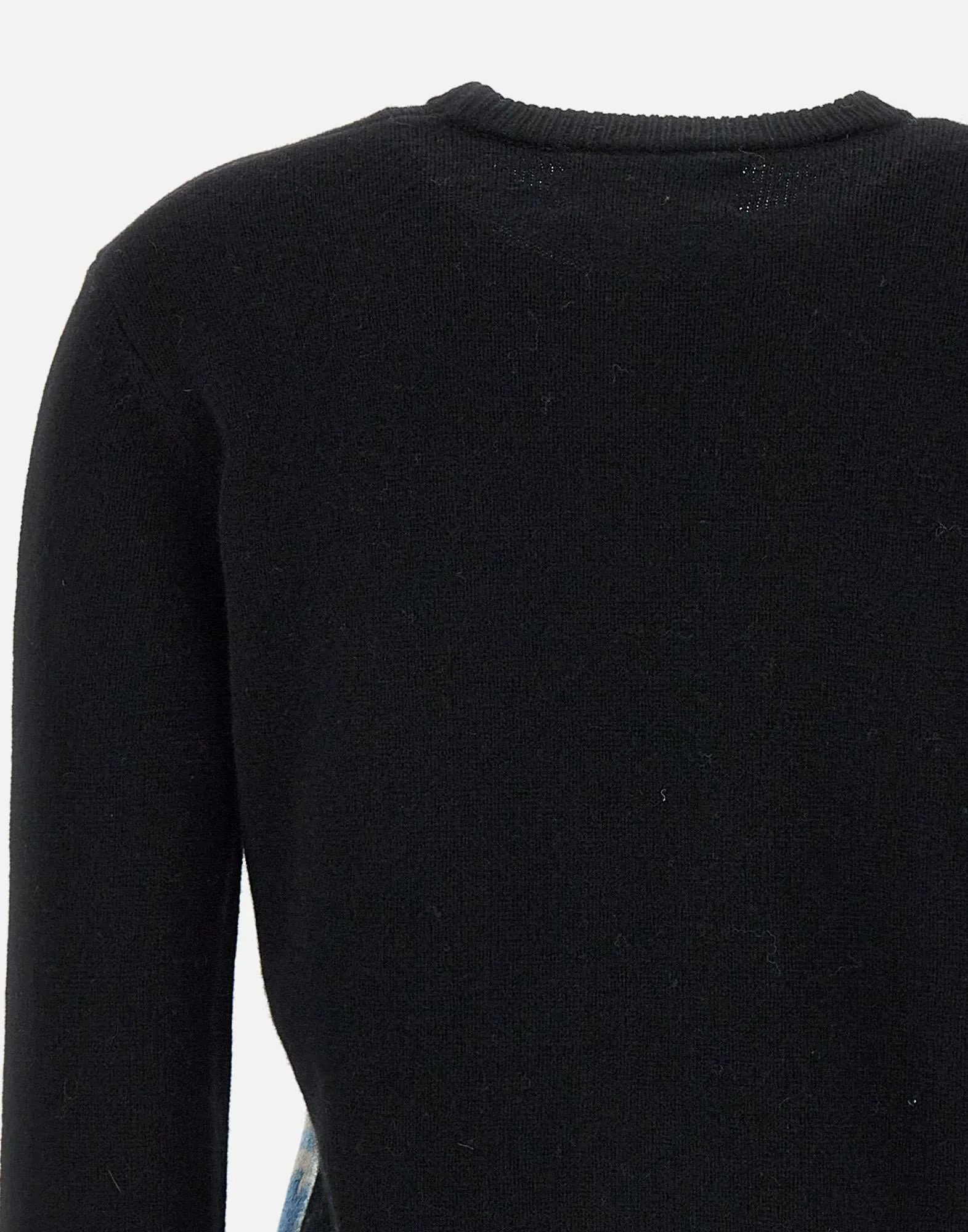 Black Wool and Cashmere Sweater with Embroidery