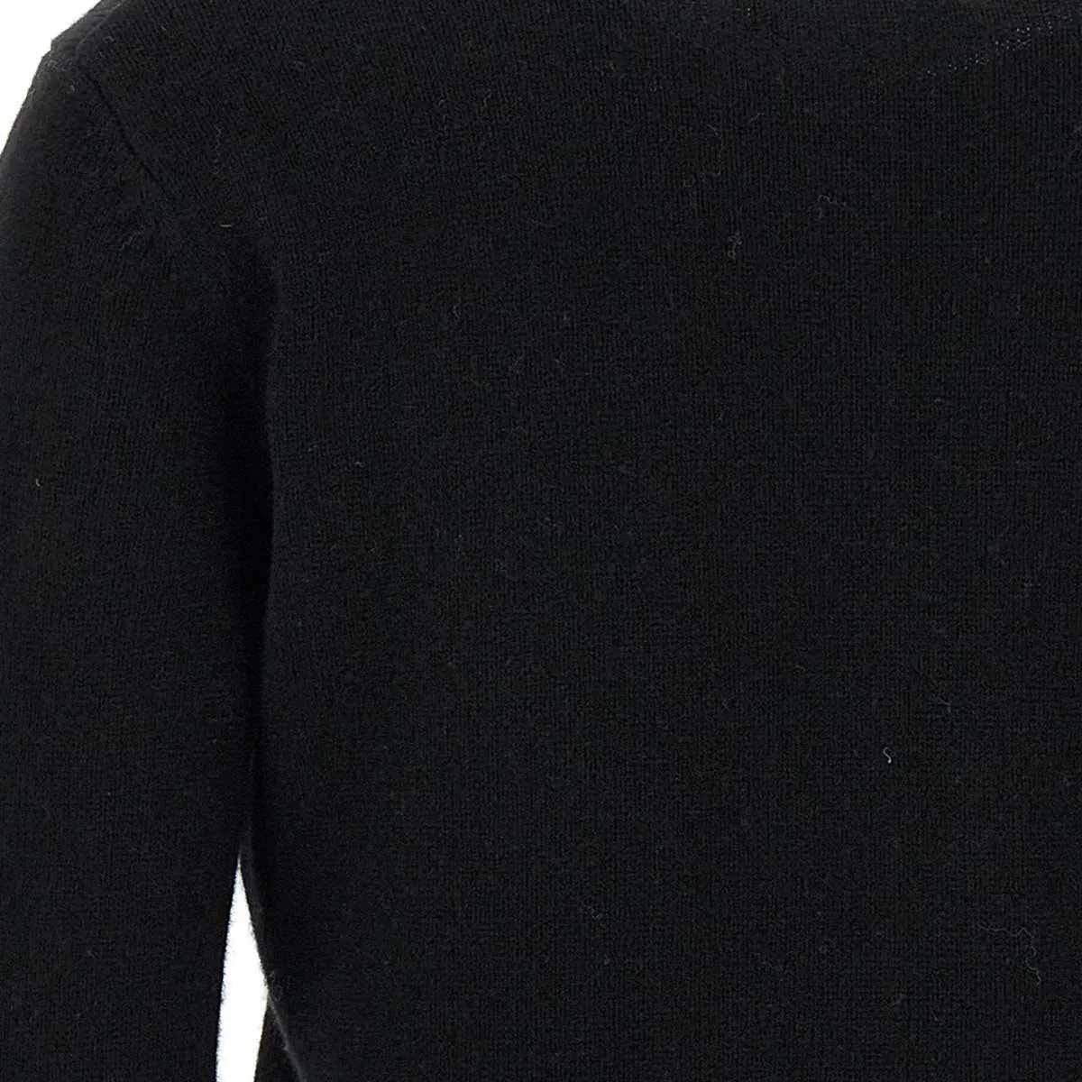 Black Wool and Cashmere Sweater with Embroidery