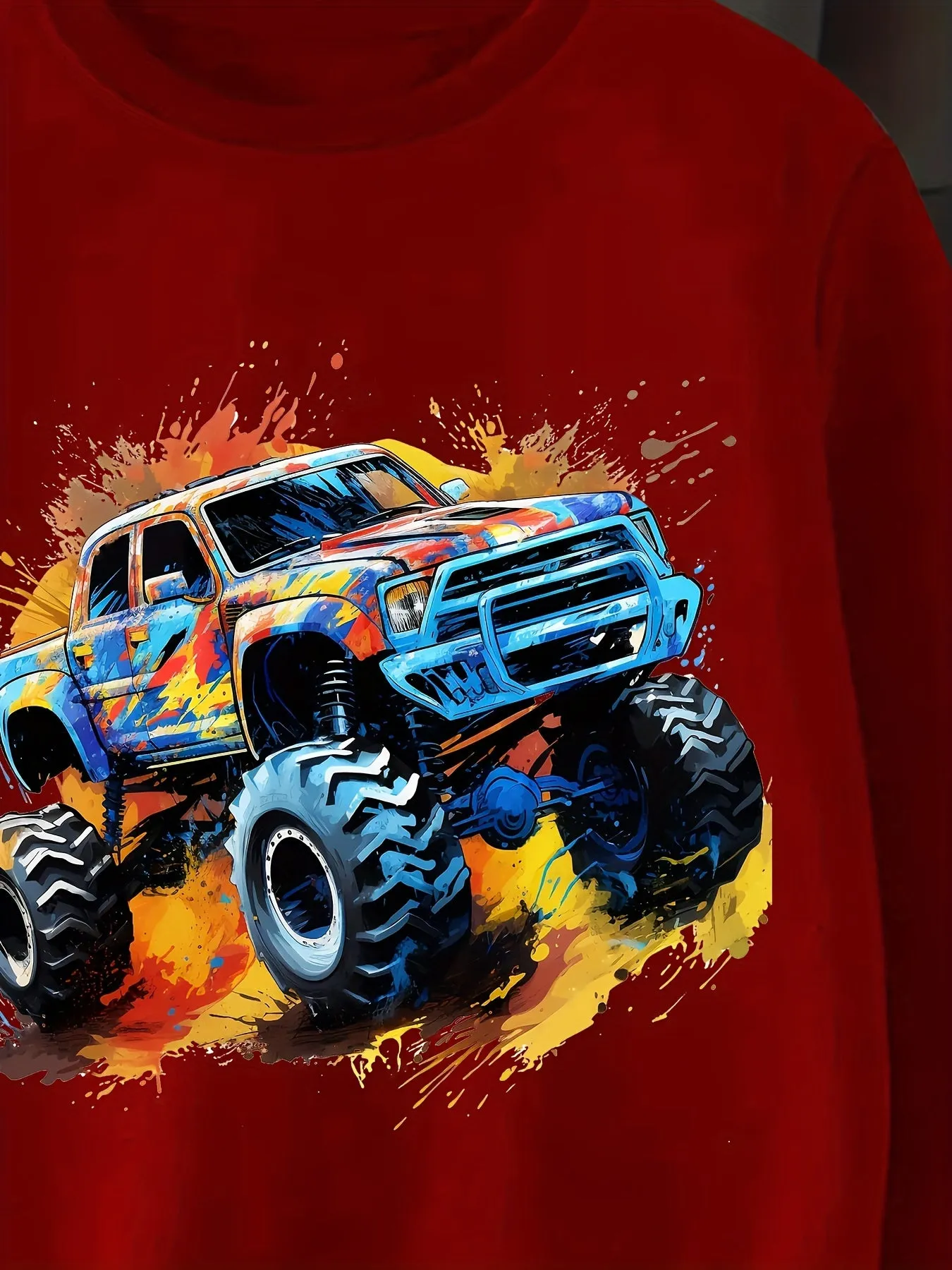 Boys’ 4-Pack Off-Road Truck Sweatshirts – Cool & Lightweight for Spring and Fall”