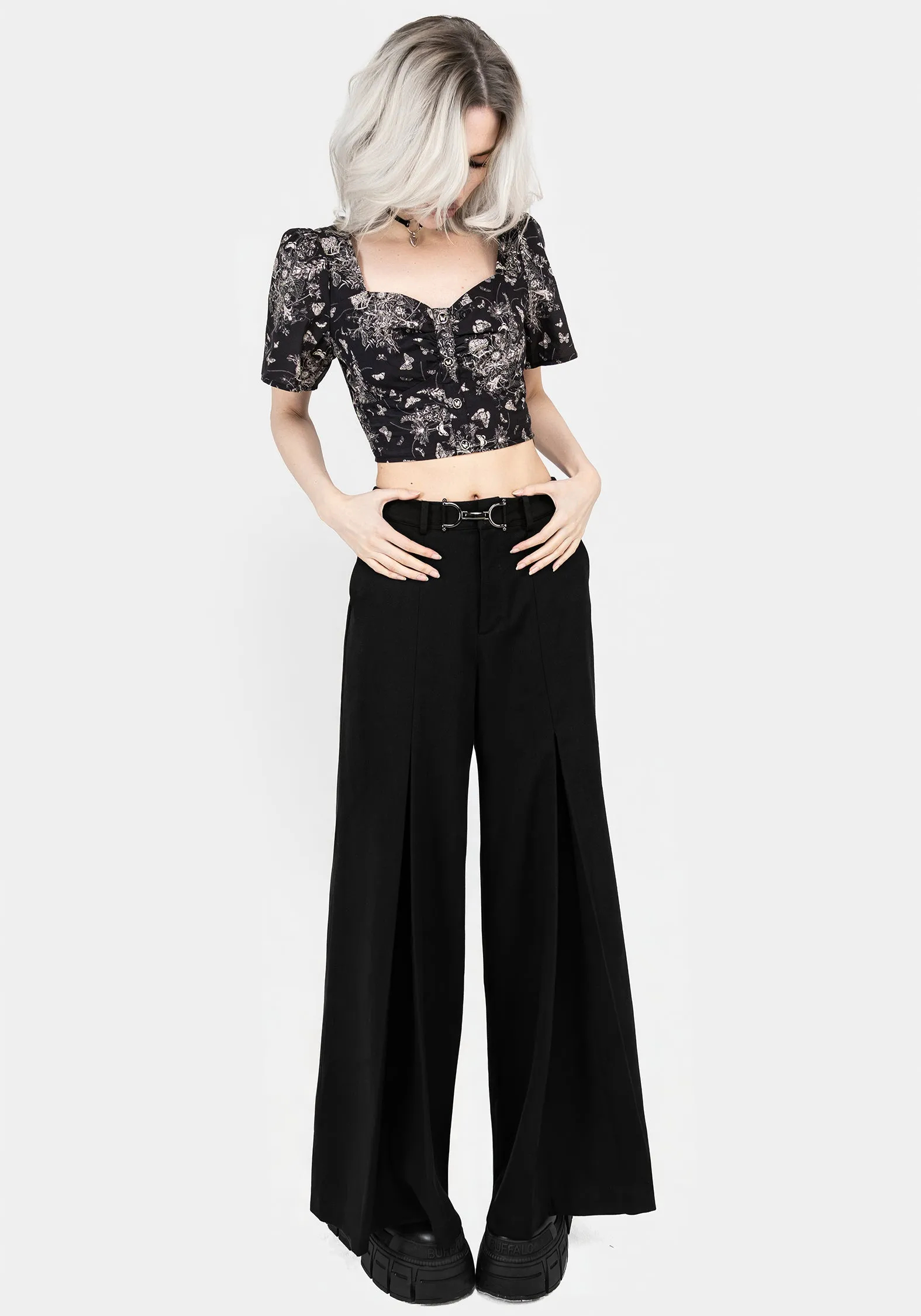 Camilla Wide Leg Pleated Trousers