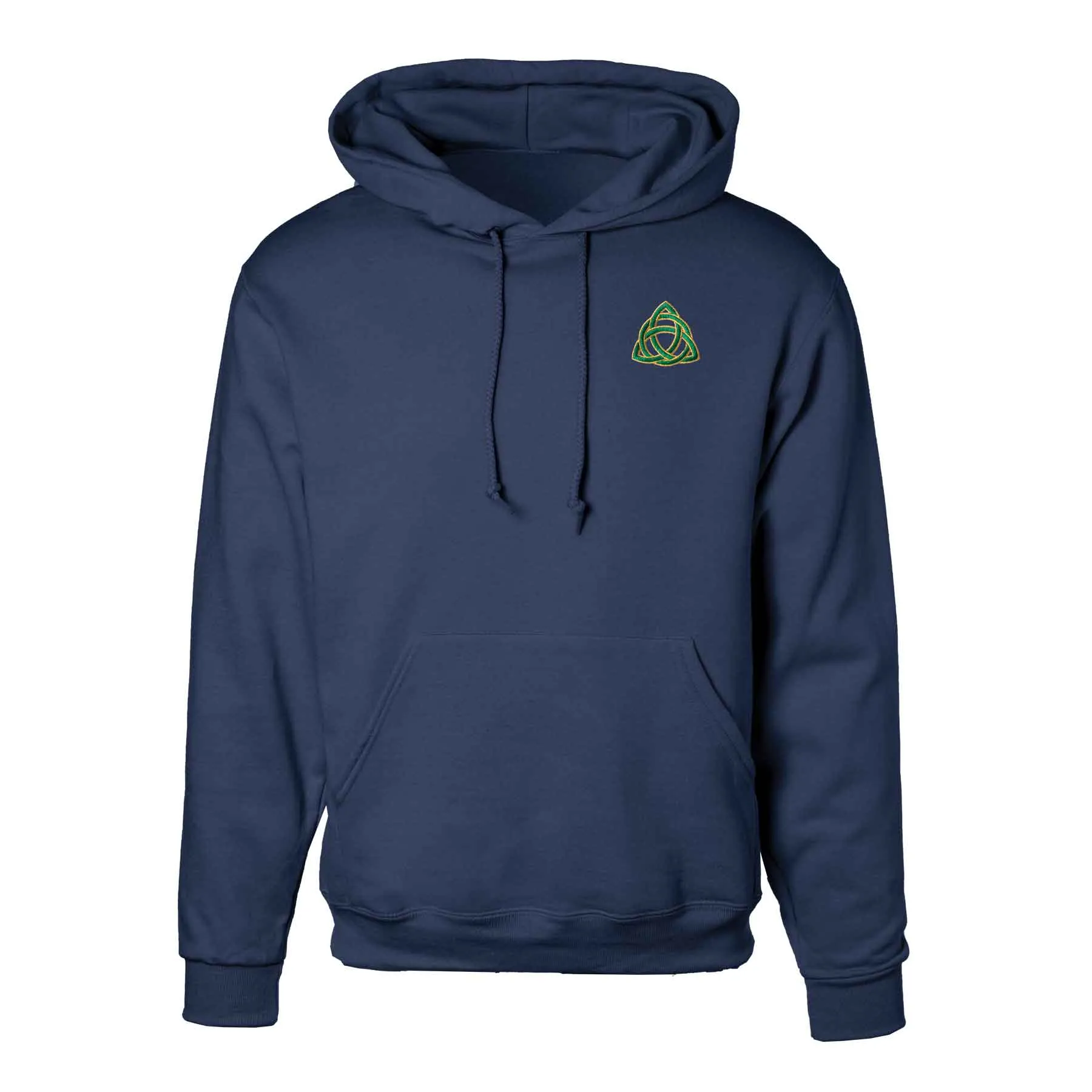 Celtic Trinity Knot Embroidered Personalized Hoodie- Navy