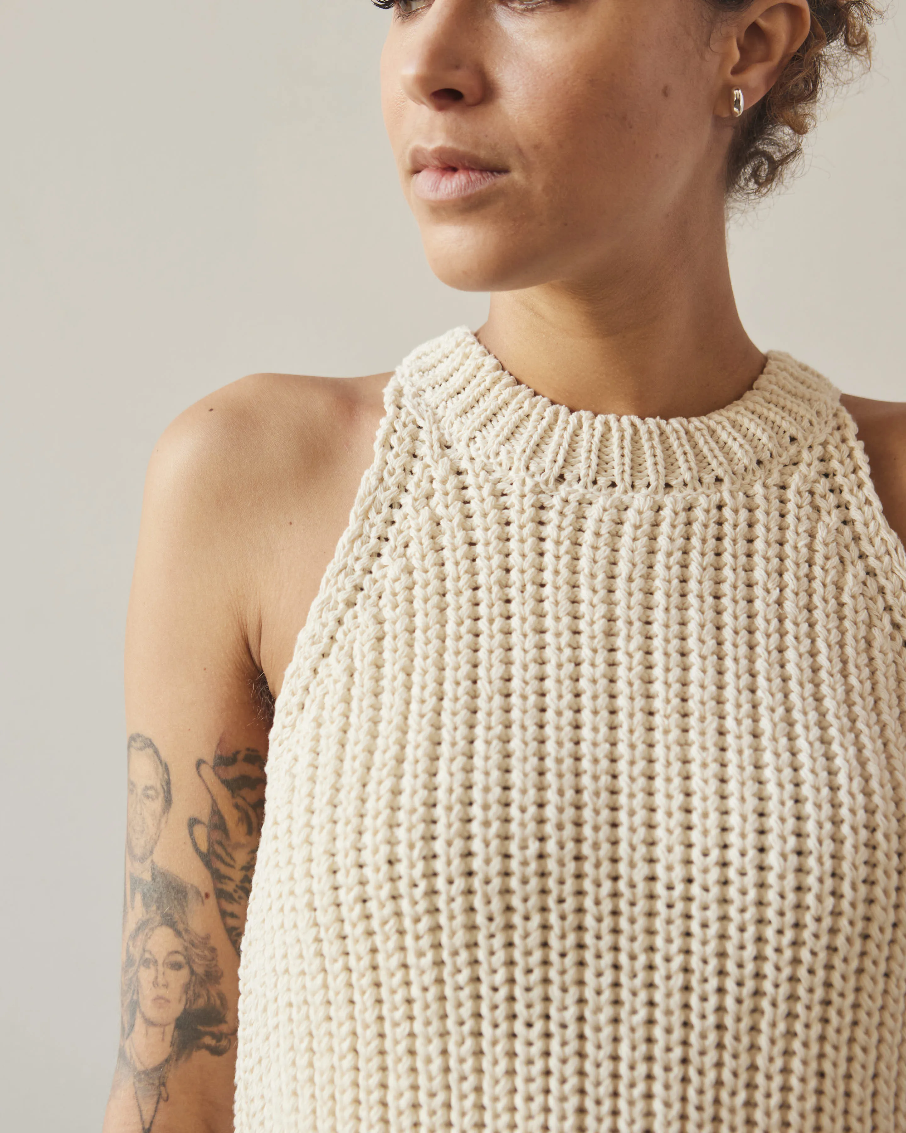 Cordera Halter Top Sweater, Natural