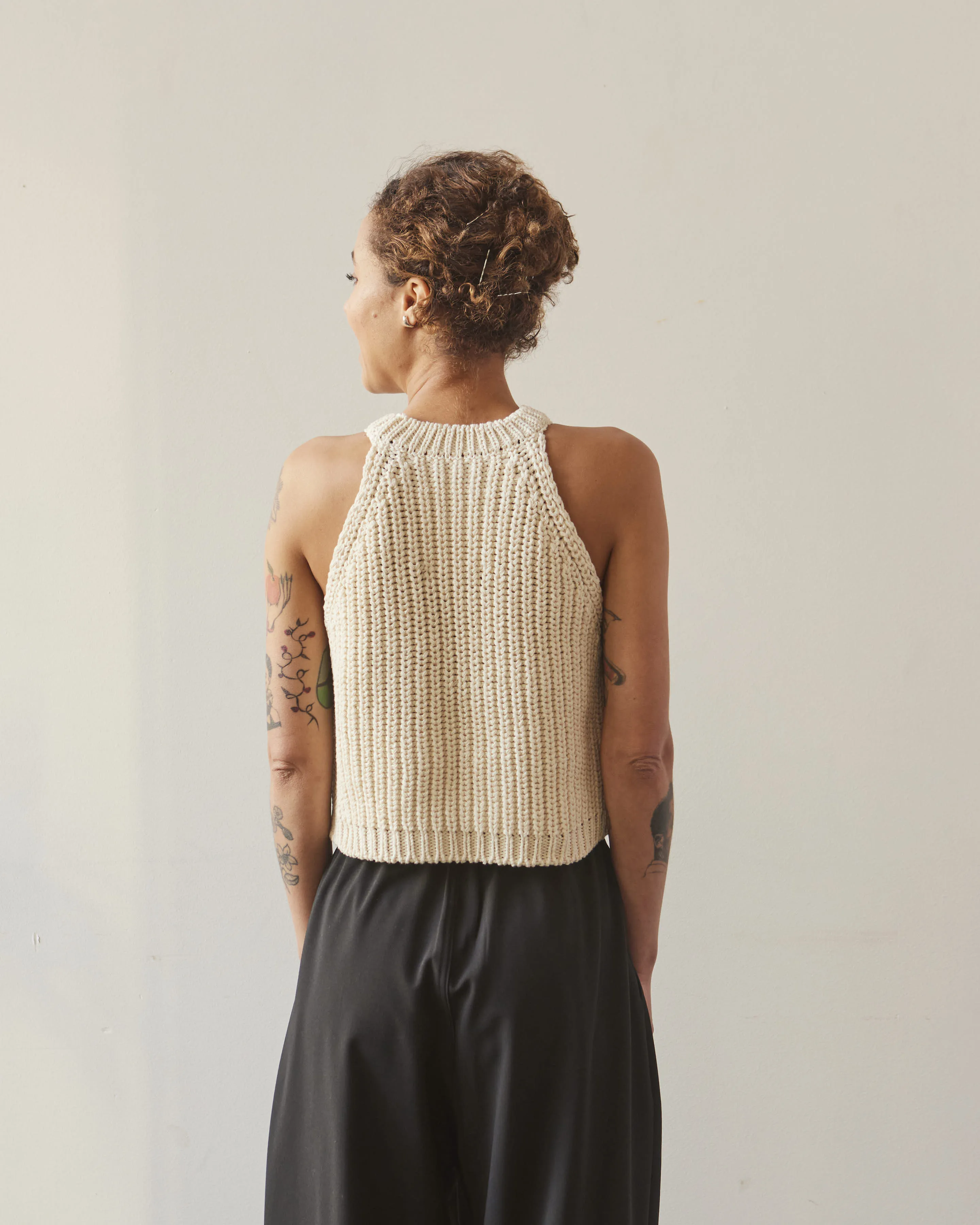 Cordera Halter Top Sweater, Natural