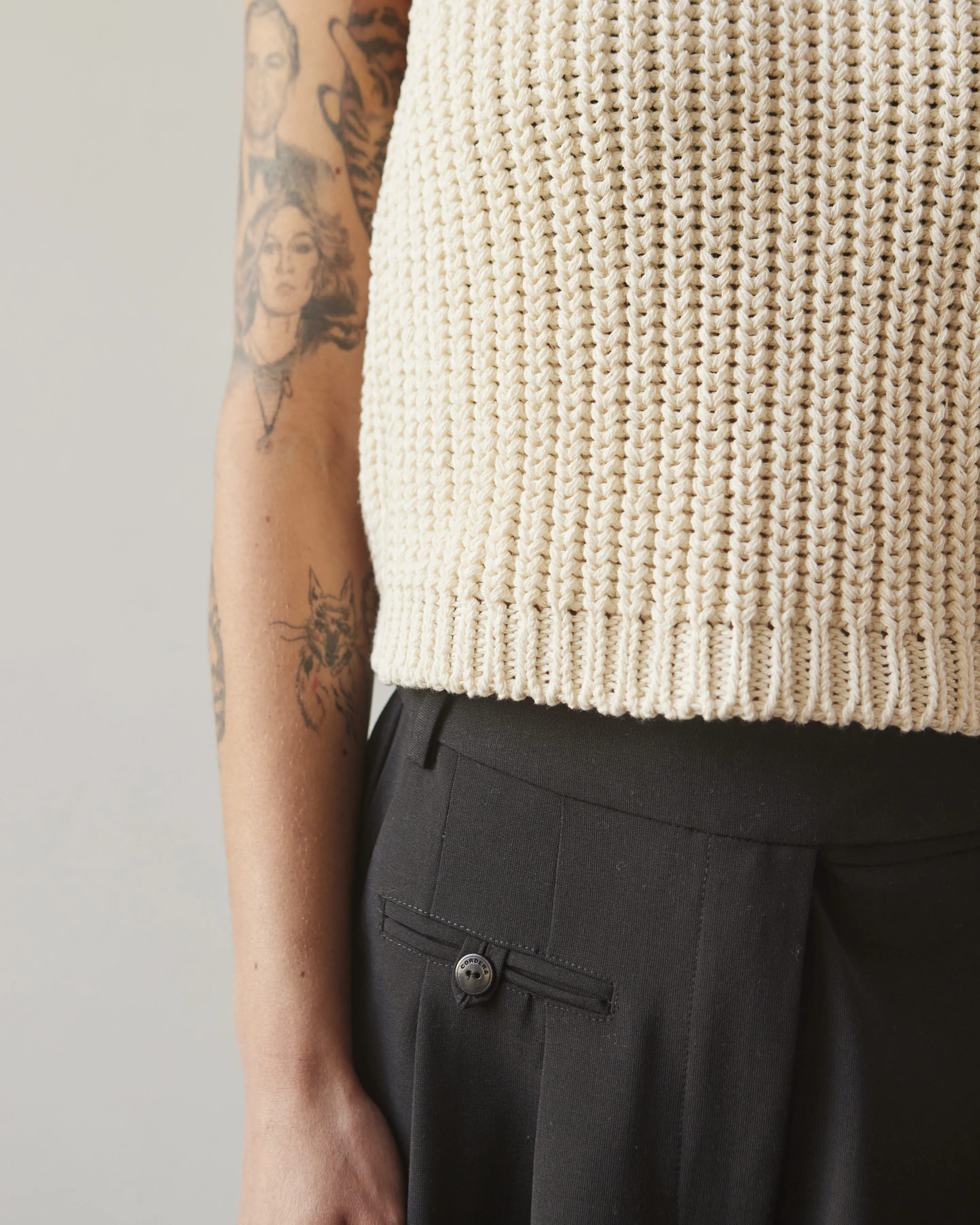 Cordera Halter Top Sweater, Natural