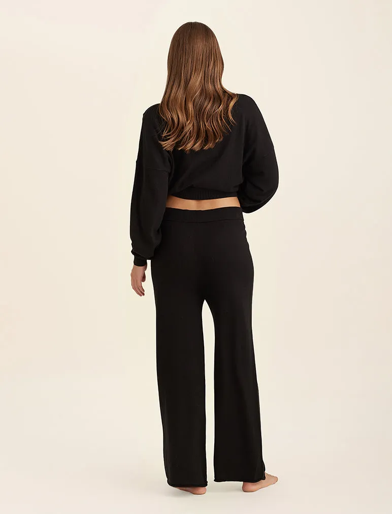 Cotton Cashmere Straight Leg Pant