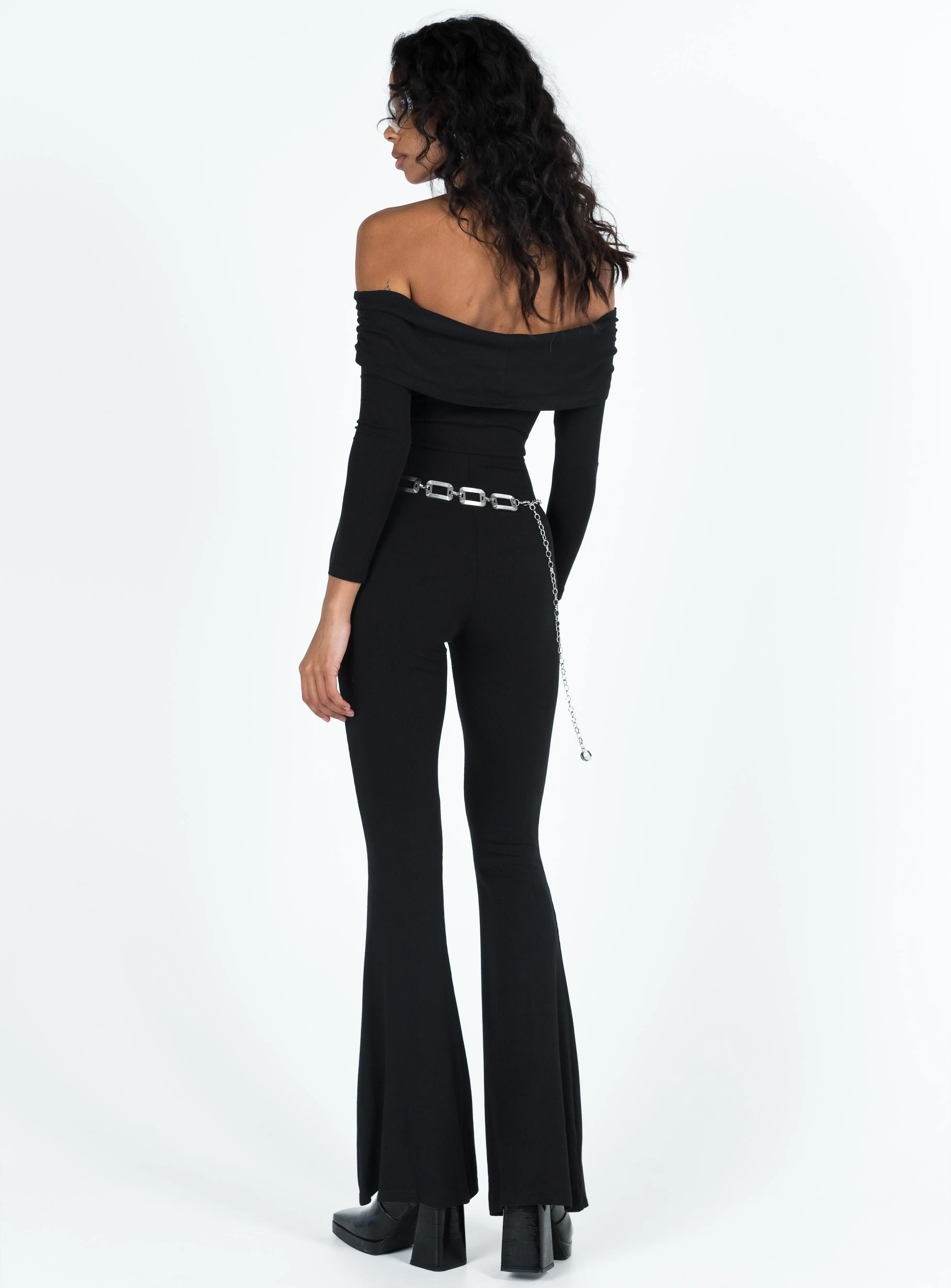 Darsa Off The Shoulder Jumpsuit Black