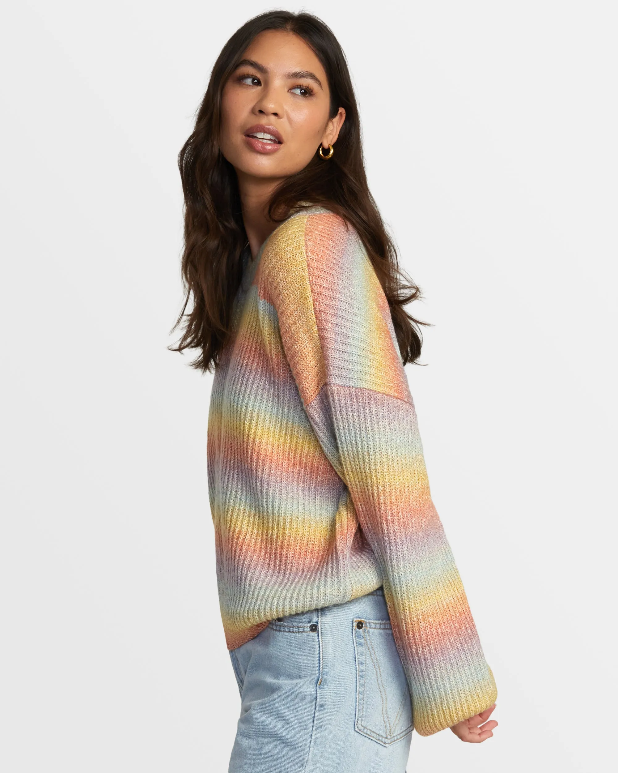 Dip In Pullover Sweater - Sky High