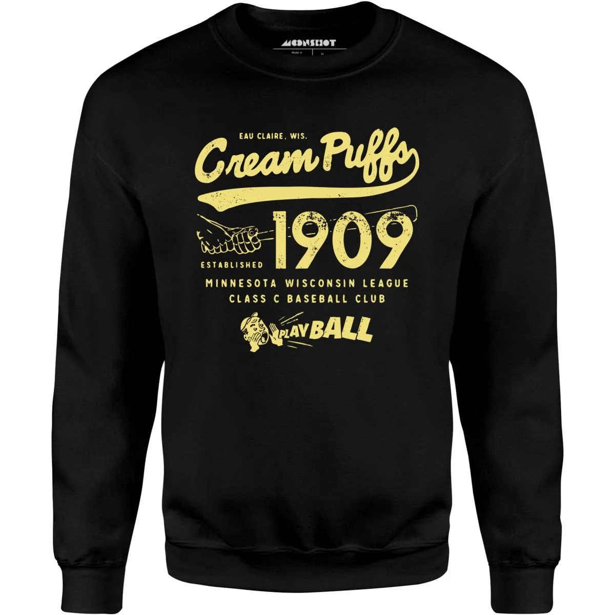 Eau Claire Cream Puffs - Wisconsin - Vintage Defunct Baseball Teams - Unisex Sweatshirt