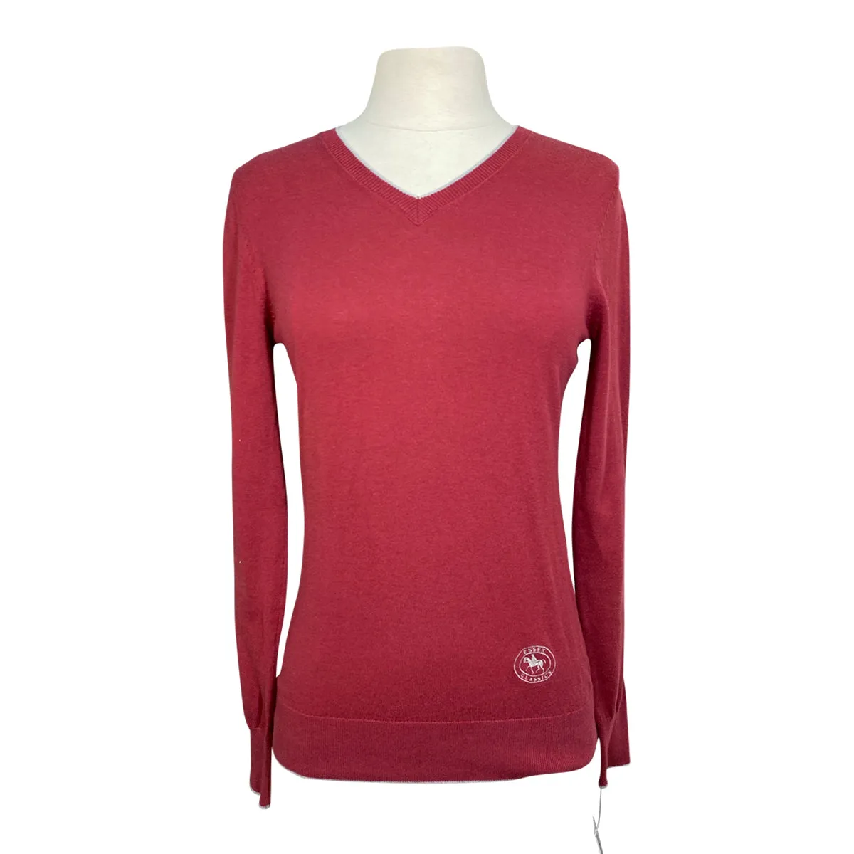 Essex Classics 'Trey' Quarter-Zip Sweater in Bordeaux - Women's XS