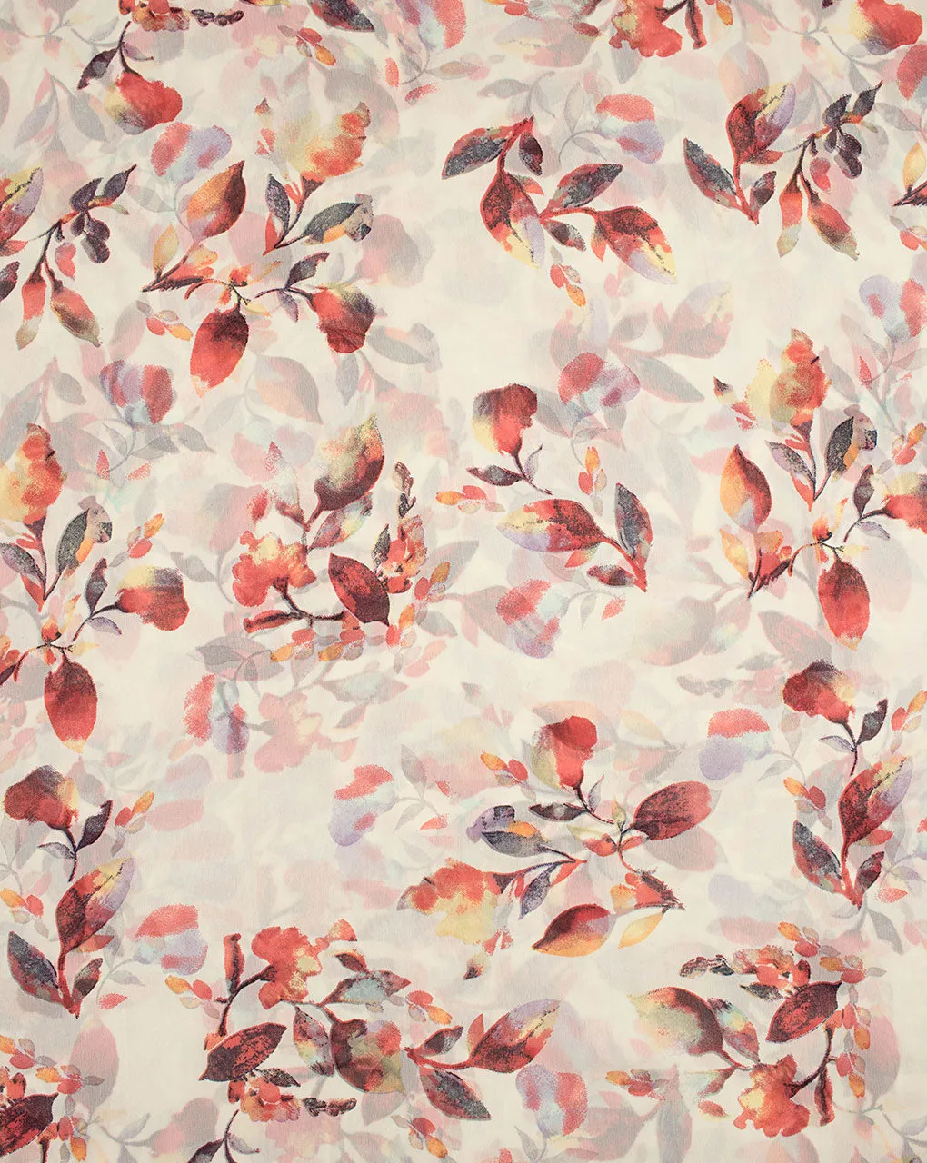 Floral Screen Print Georgette Fabric