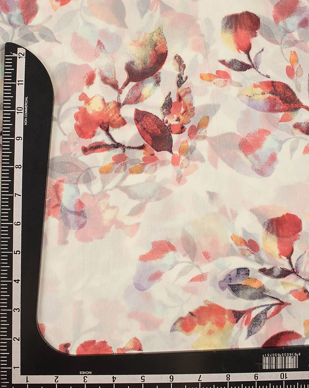 Floral Screen Print Georgette Fabric