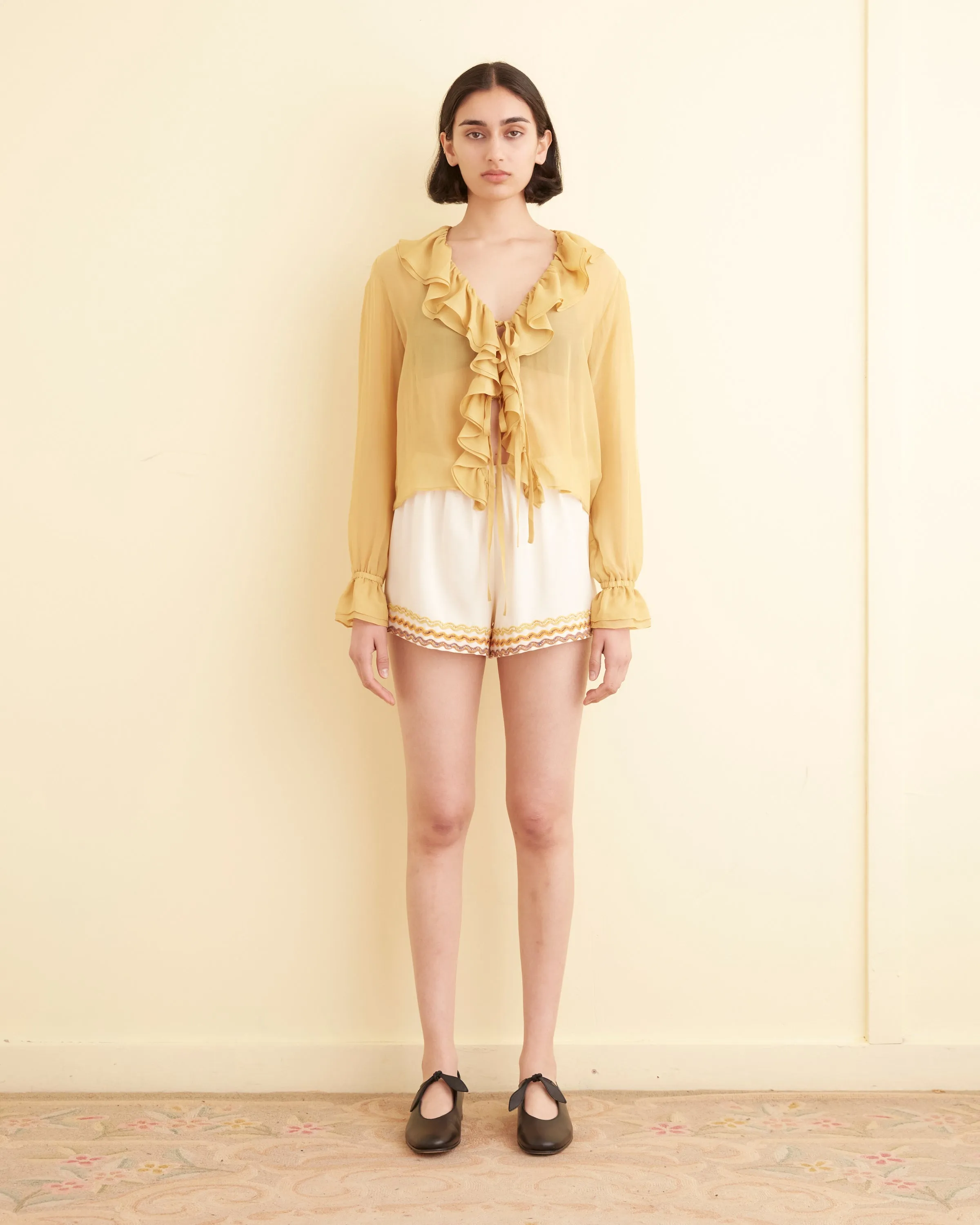 Flounce Blouse - Ocre