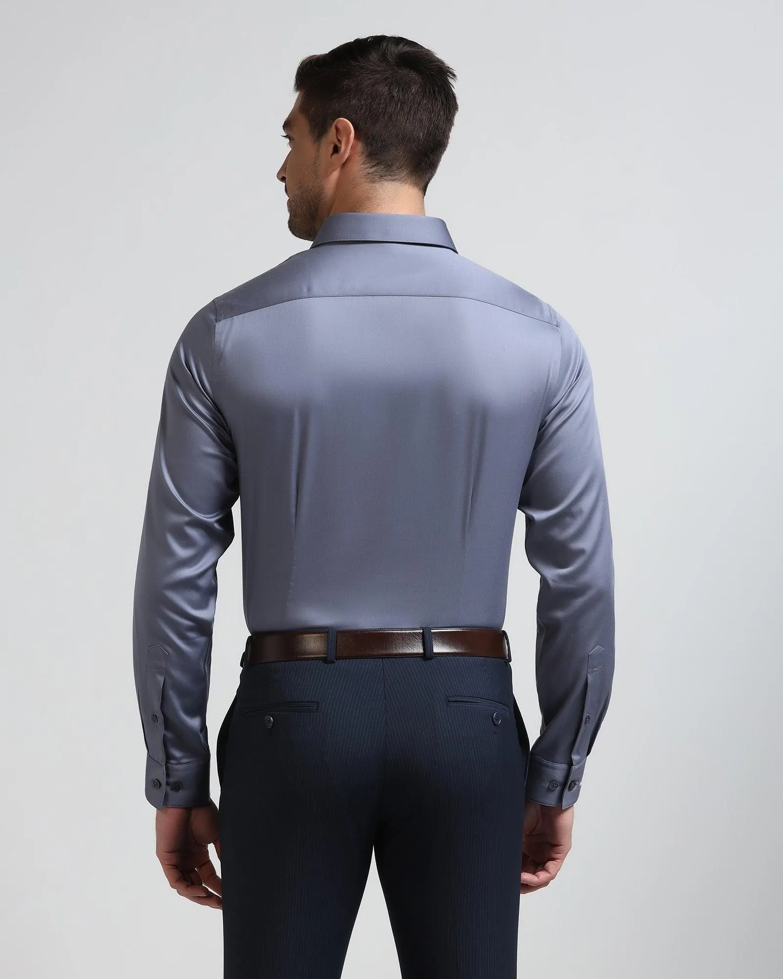 Formal Grey Solid Shirt - Gusto