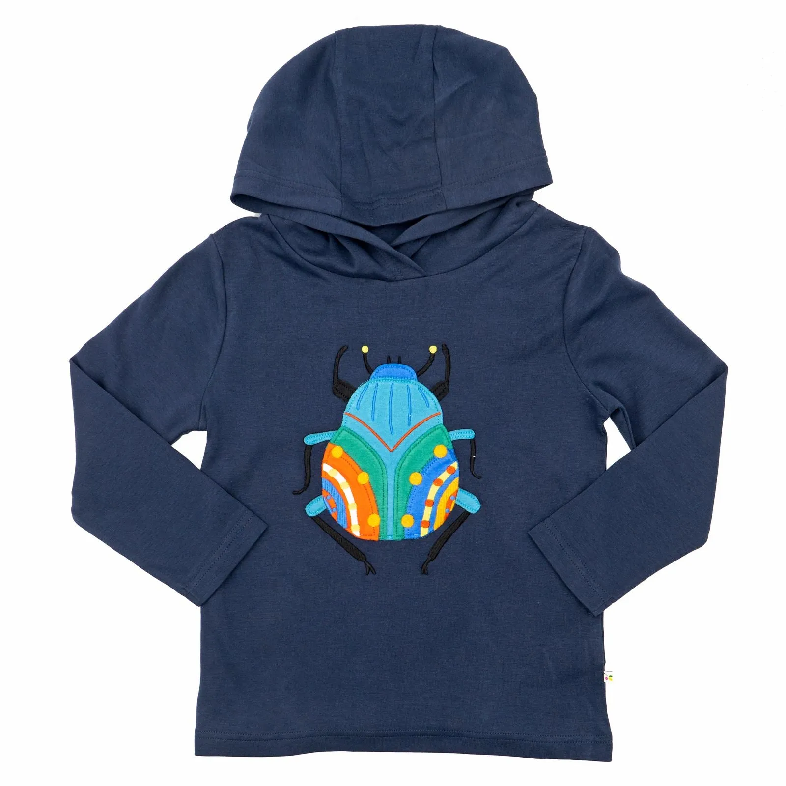 Frugi Boys Blue Cotton Jersey Hoodie Lightweight Long Sleeve Tops