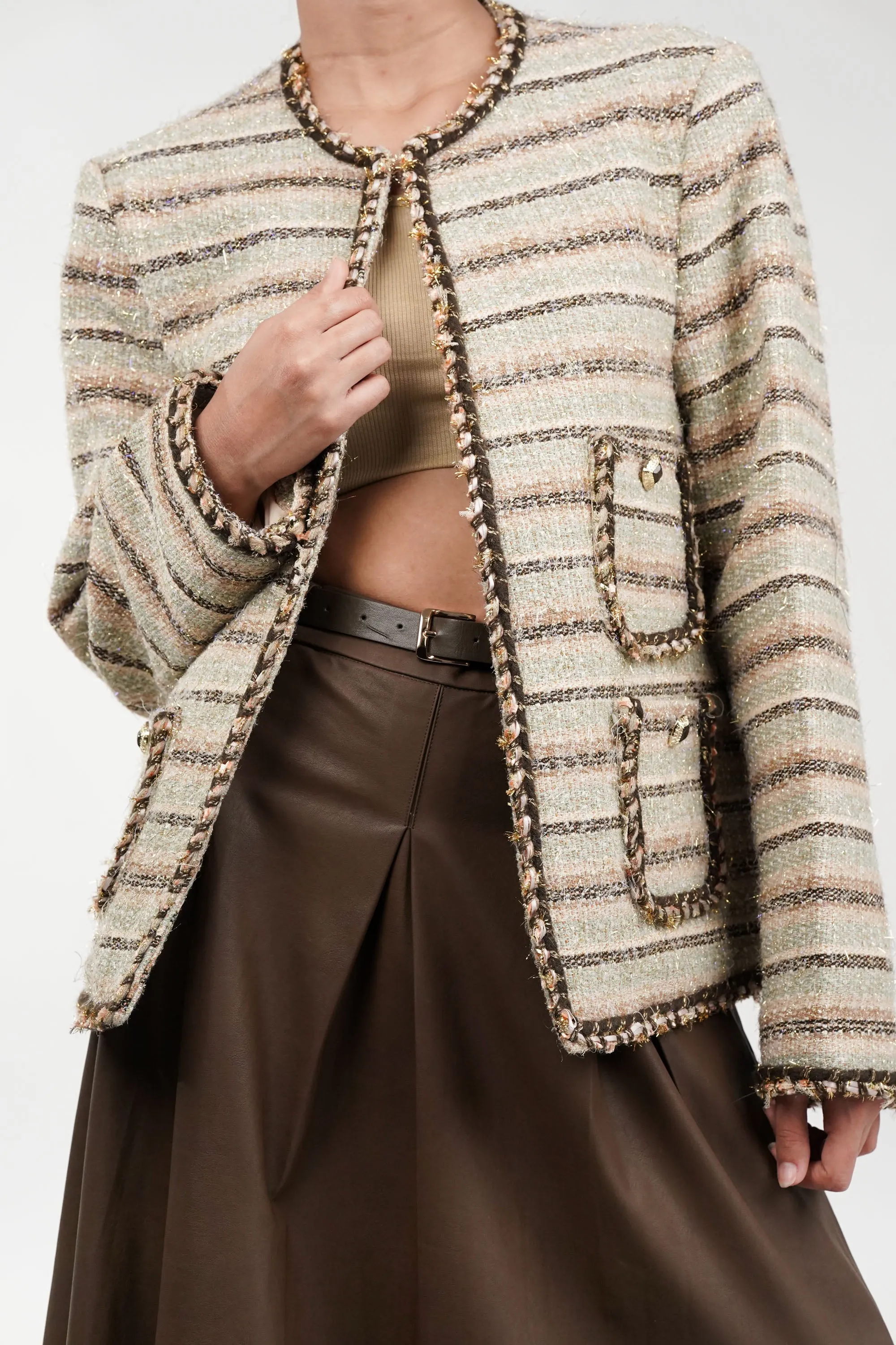 Golden Fern Tweed Blazer