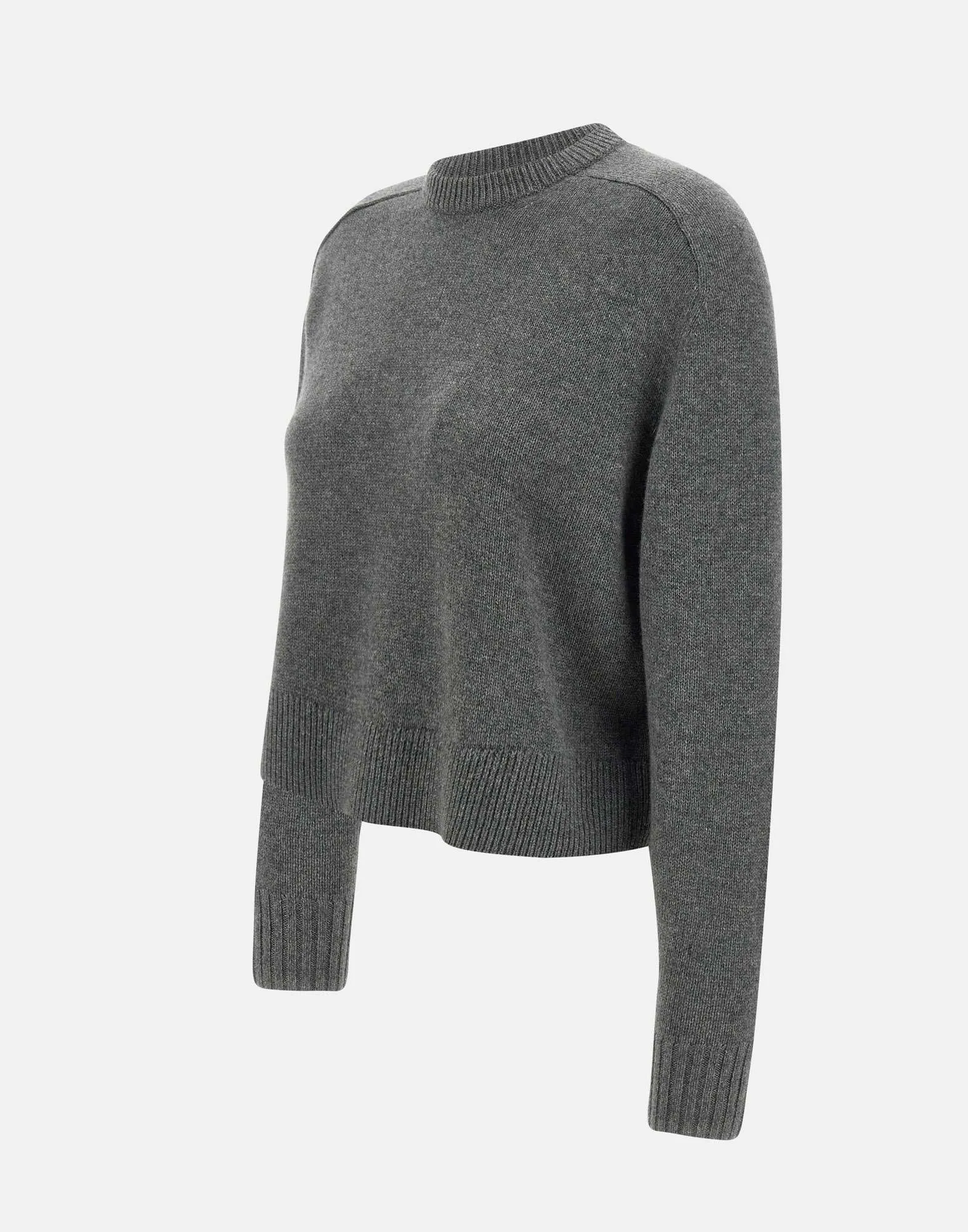 Grey Cashmere Long Sleeve Sweater