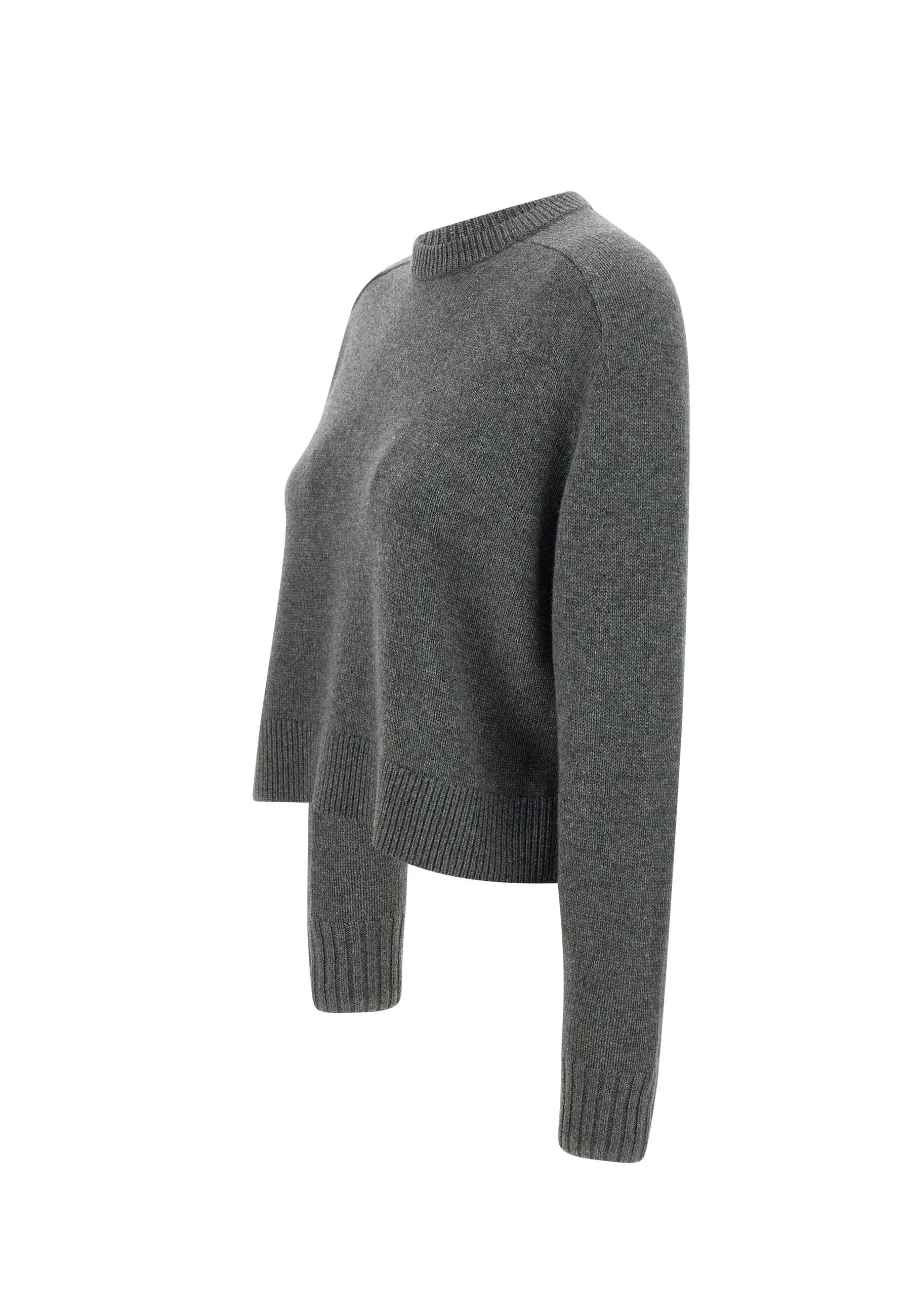 Grey Cashmere Long Sleeve Sweater