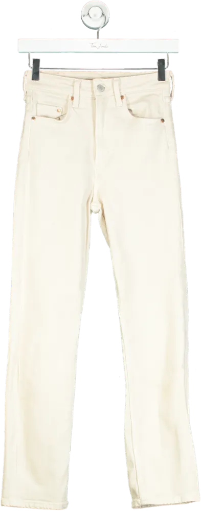 H&M Cream Vintage Slim High Waist Jeans UK 6