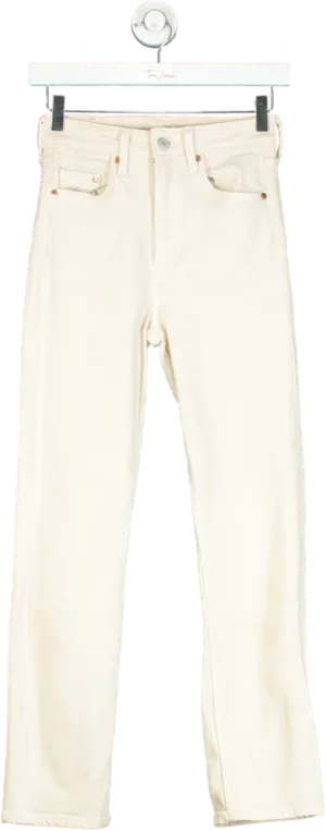 H&M Cream Vintage Slim High Waist Jeans UK 6