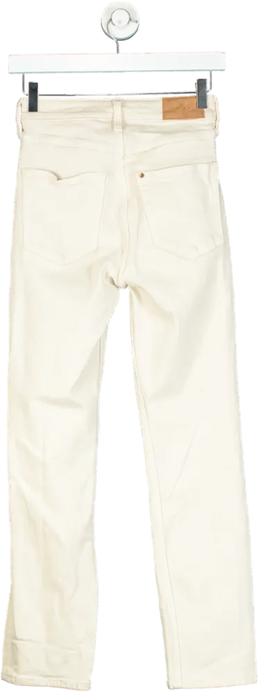 H&M Cream Vintage Slim High Waist Jeans UK 6