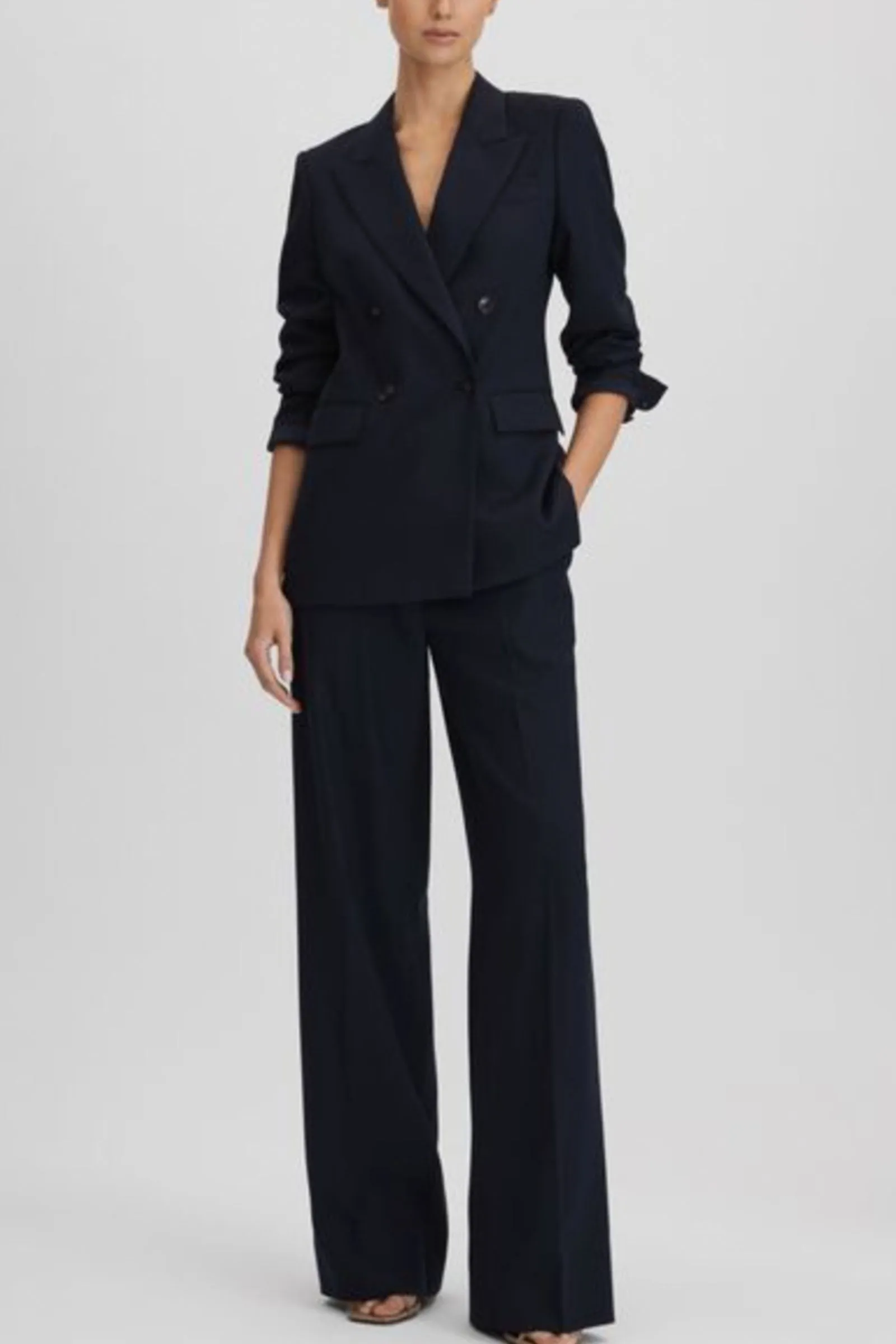 Harley Wool Blend Wide Leg Suit Trousers