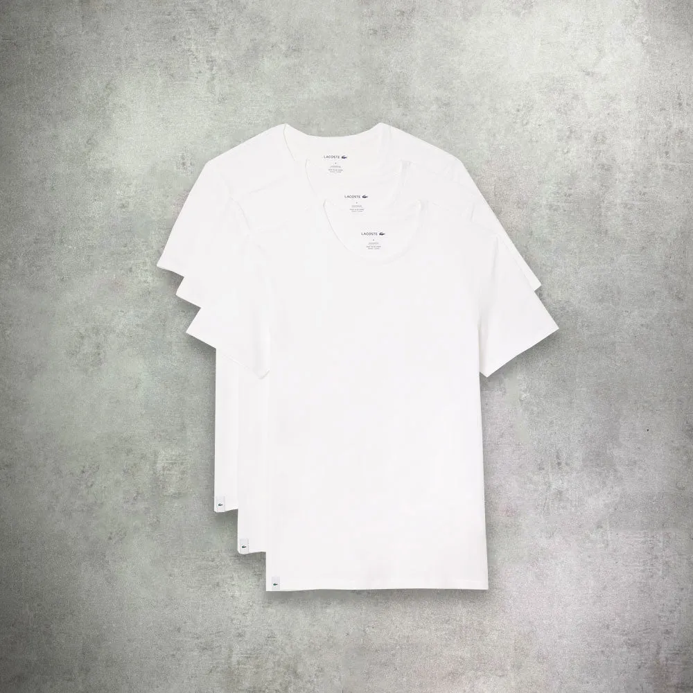 Lacoste 3 Pack Crew T-Shirt  White