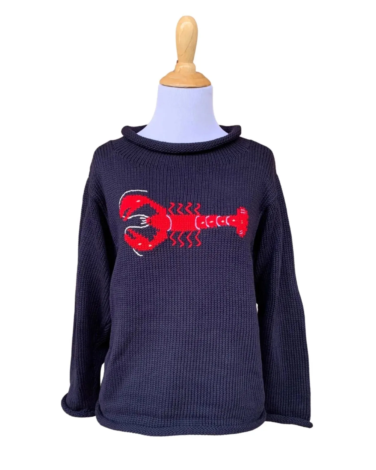 Ladies Navy Lobster Sweater