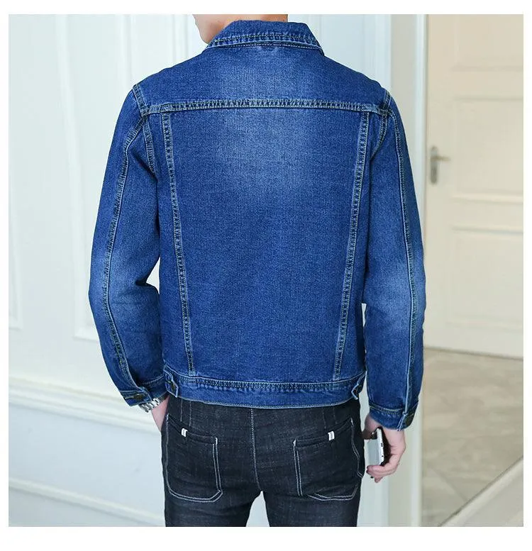 Lapel Denim Jacket Men