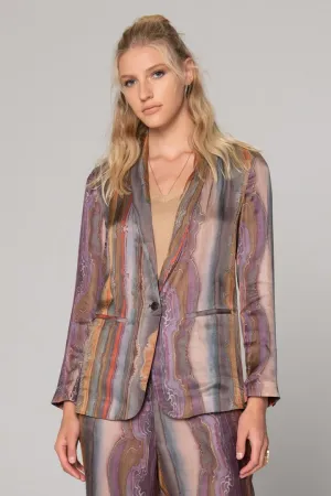 Lost Horizon Printed Chiffon Blazer - Multi