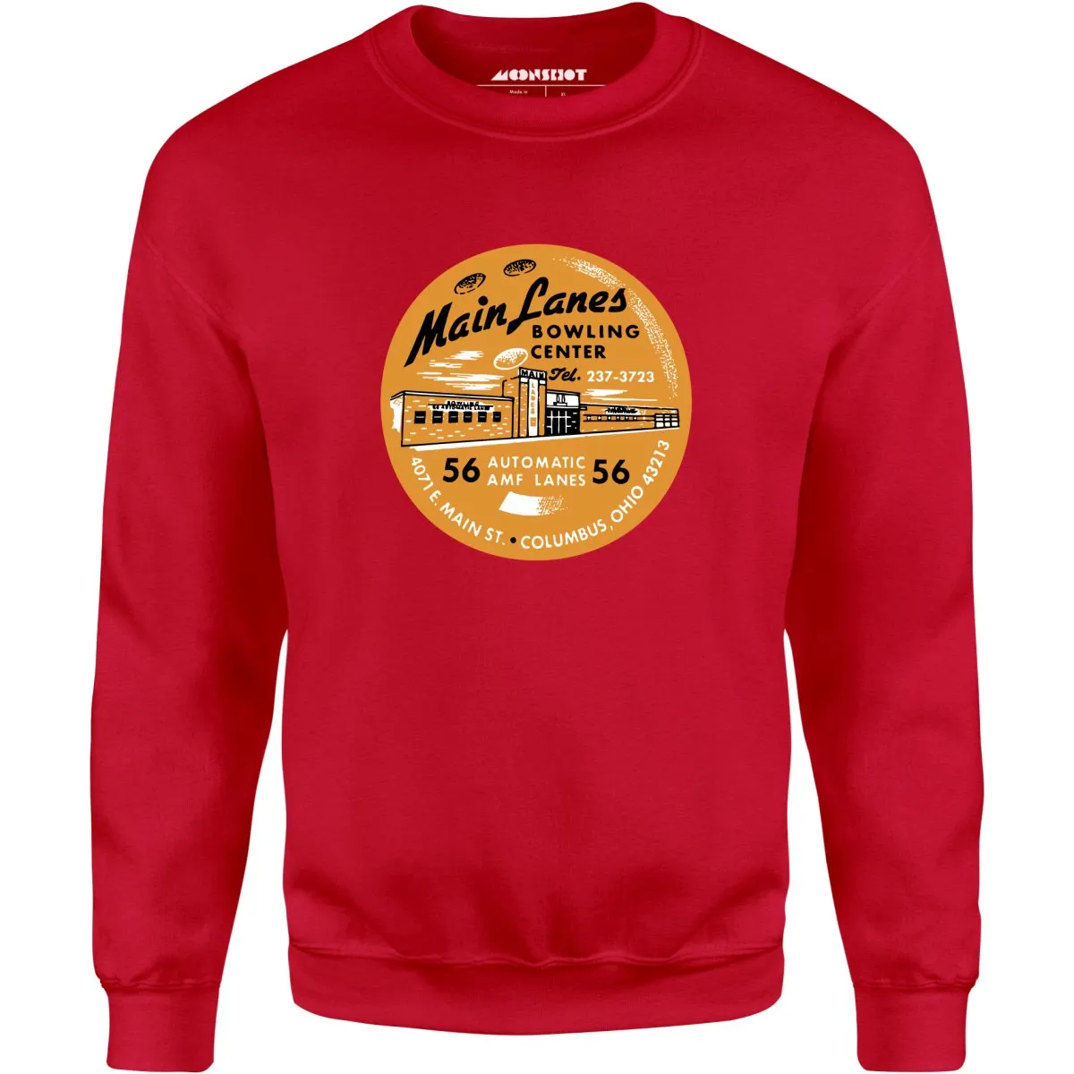 Main Lanes - Columbus Ohio - Vintage Bowling Alley - Unisex Sweatshirt