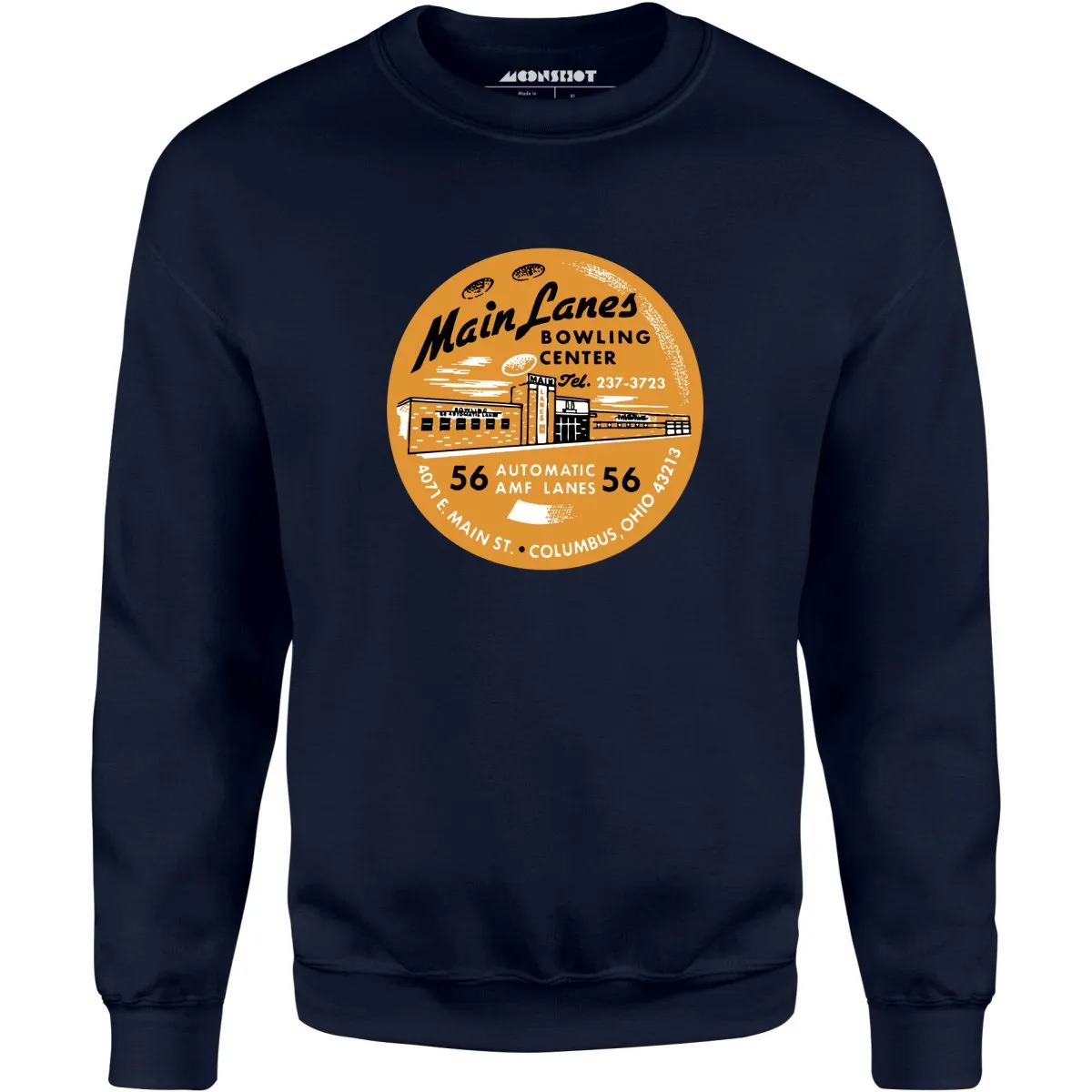 Main Lanes - Columbus Ohio - Vintage Bowling Alley - Unisex Sweatshirt