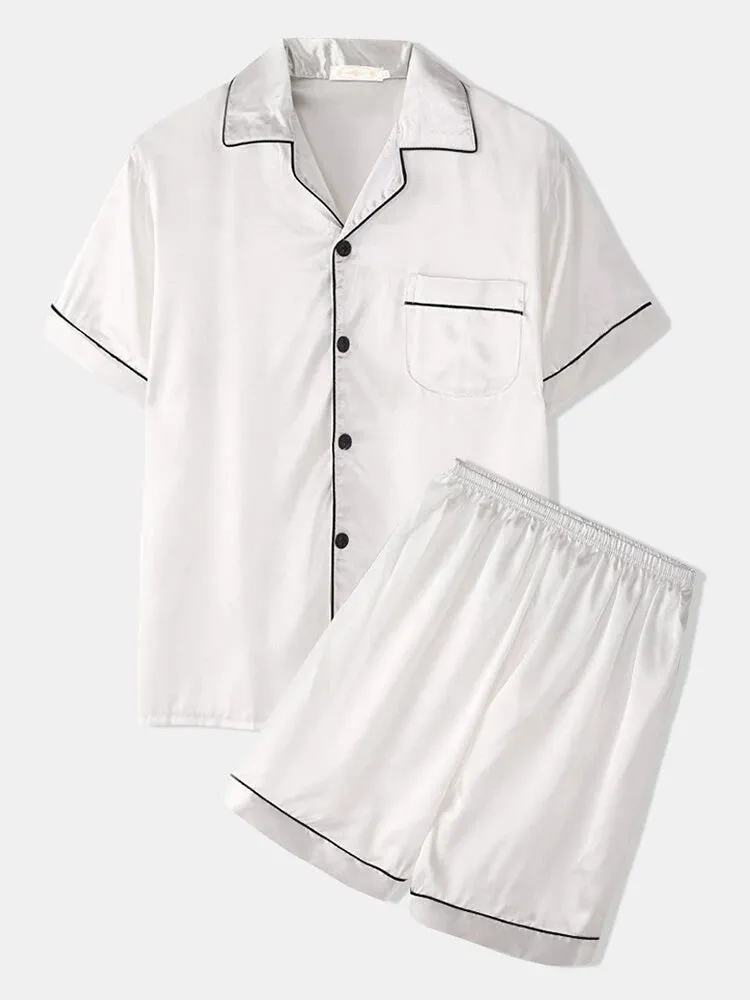 Men's Button Down Satin Pajama Set