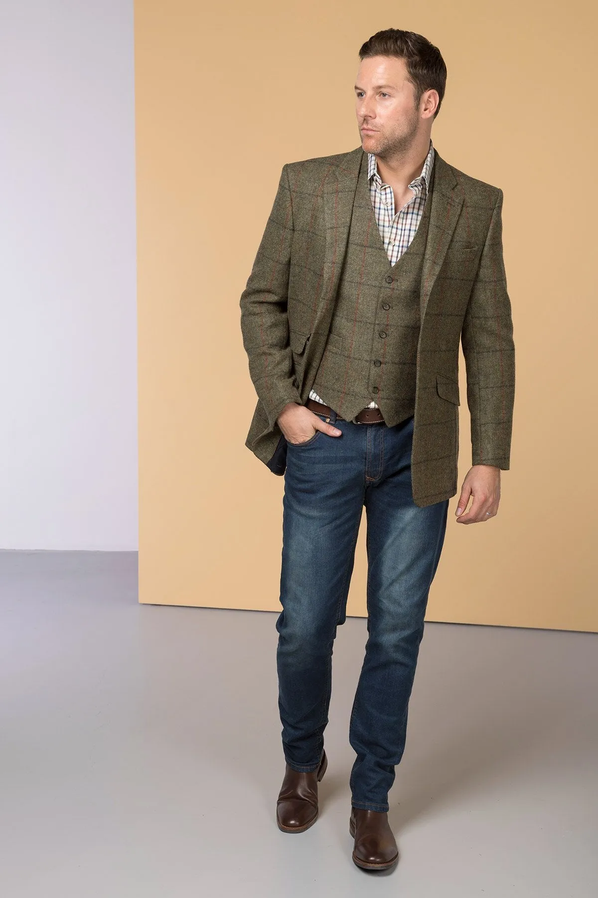 Men's Dark Brown Tweed Blazer - Fairfax