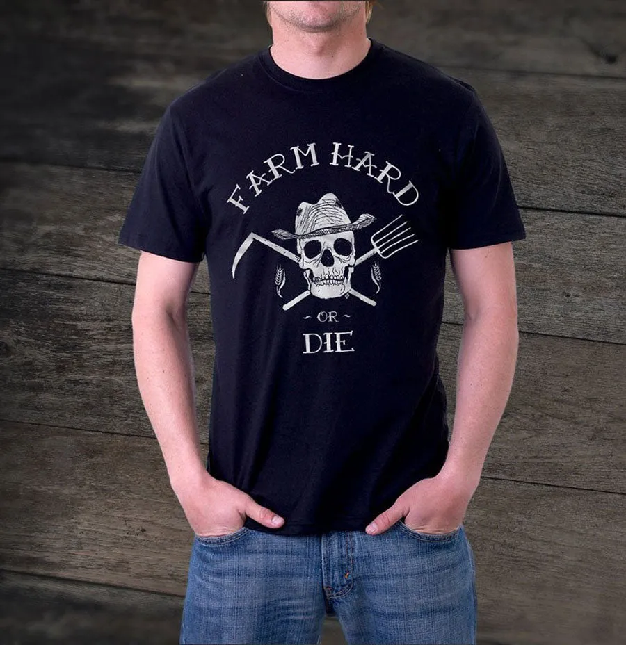 Men's Farm Hard or Die T-Shirt - Black