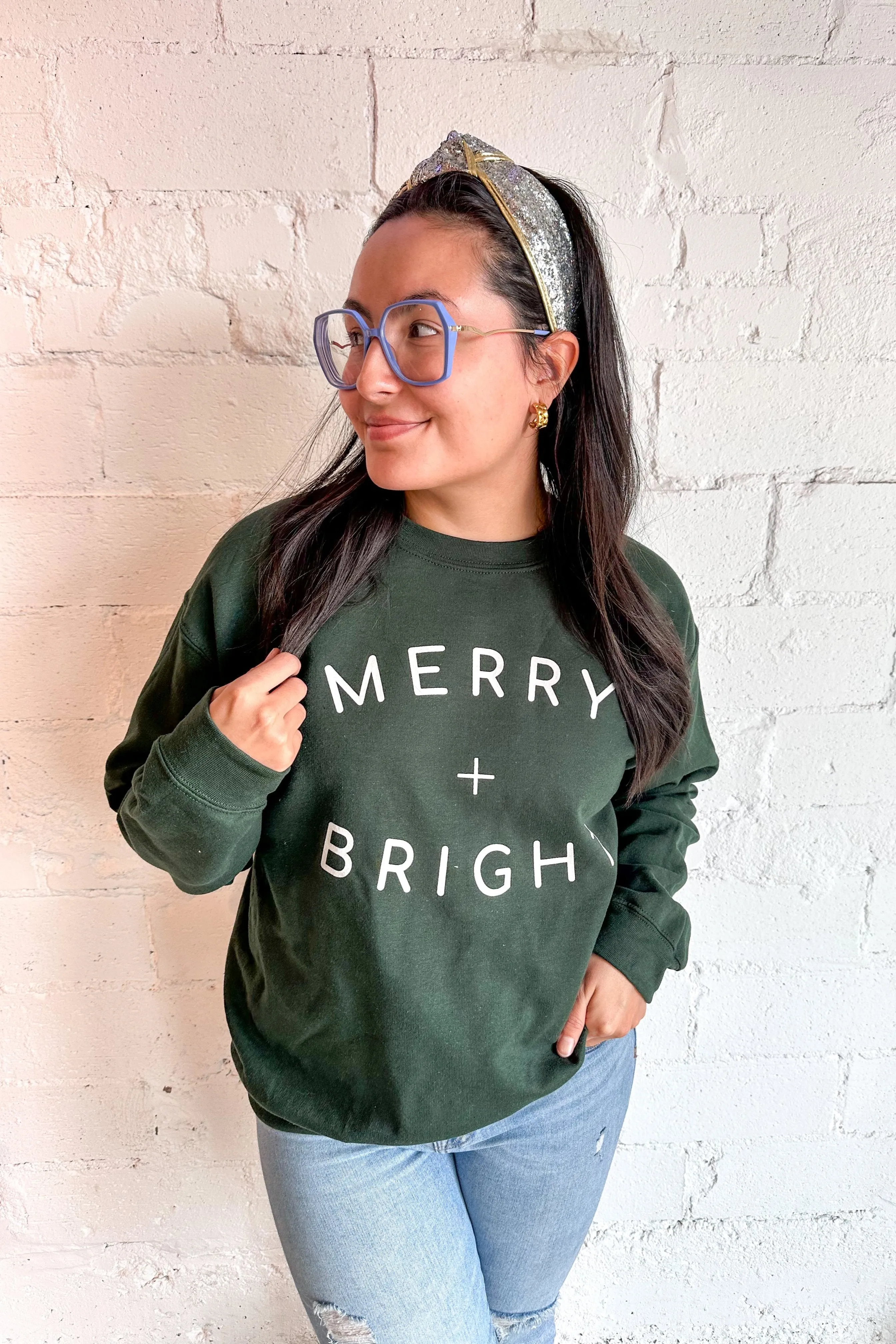 Merry   Bright Graphic Sweatshirt