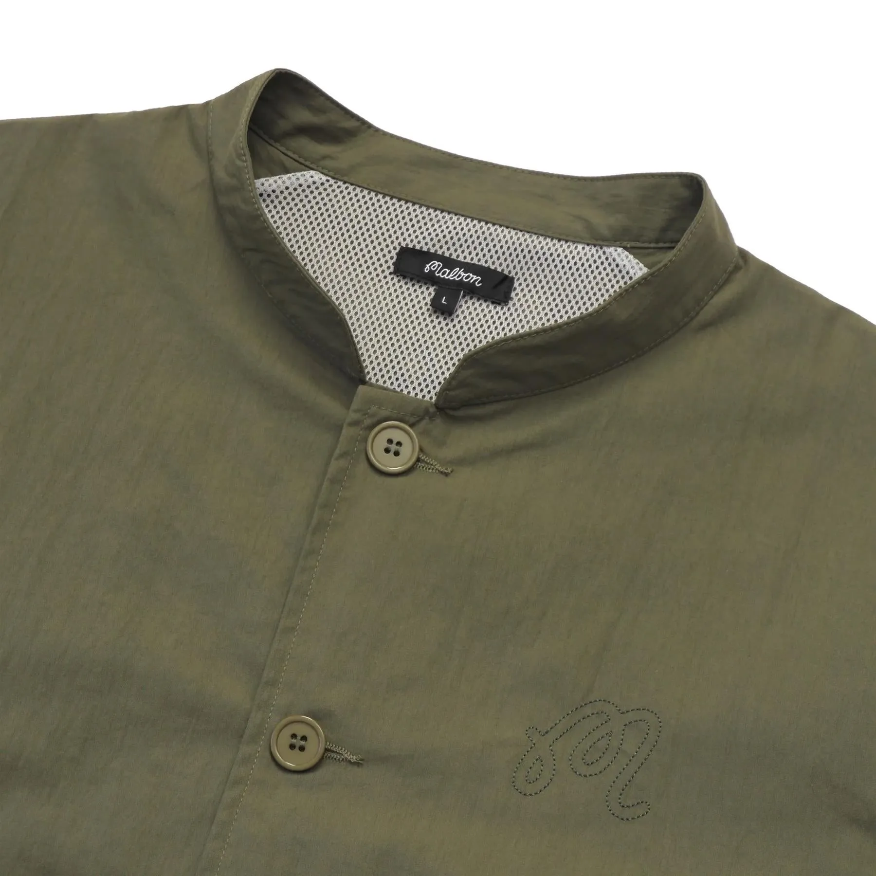 Nylon Band Collar Jacket Military Green - 2024