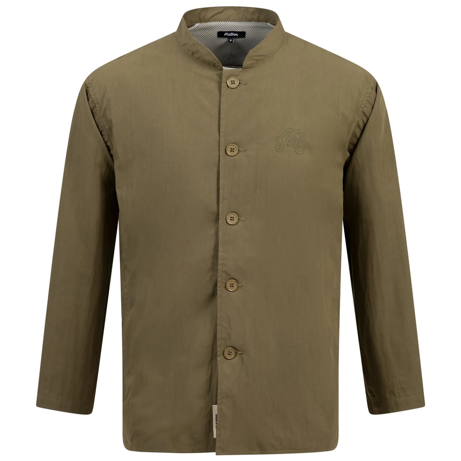 Nylon Band Collar Jacket Military Green - 2024