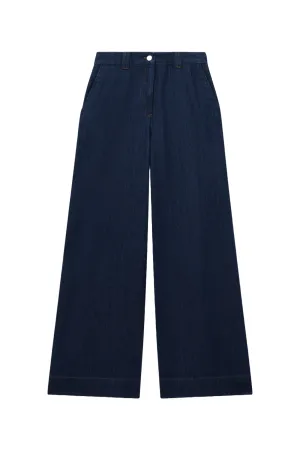 Olivia Wide Leg Contrast Stitch Jeans