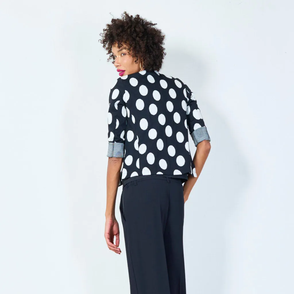 Open-front polka dot cardigan wholesale